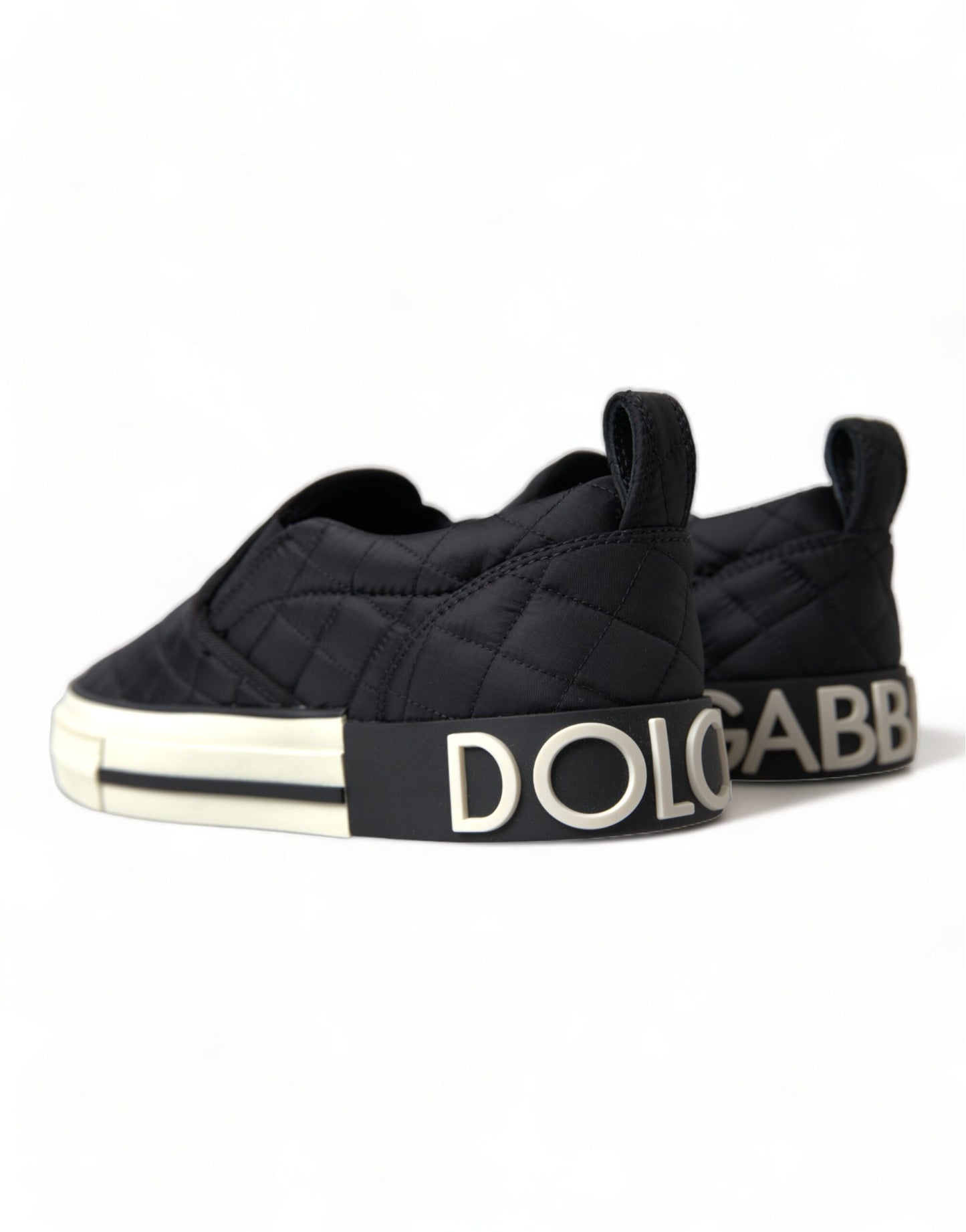 Dolce & Gabbana Элегантные черные стеганые кроссовки из парусины
