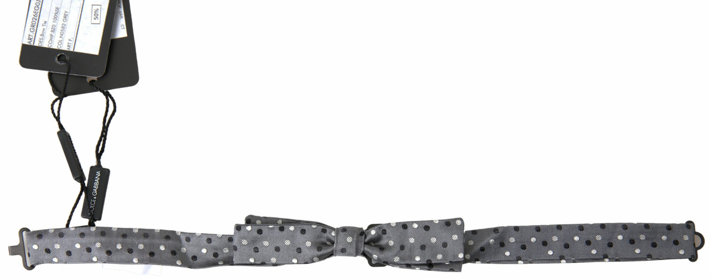Dolce & Gabbana Elegante Papillon Grigio In Seta
