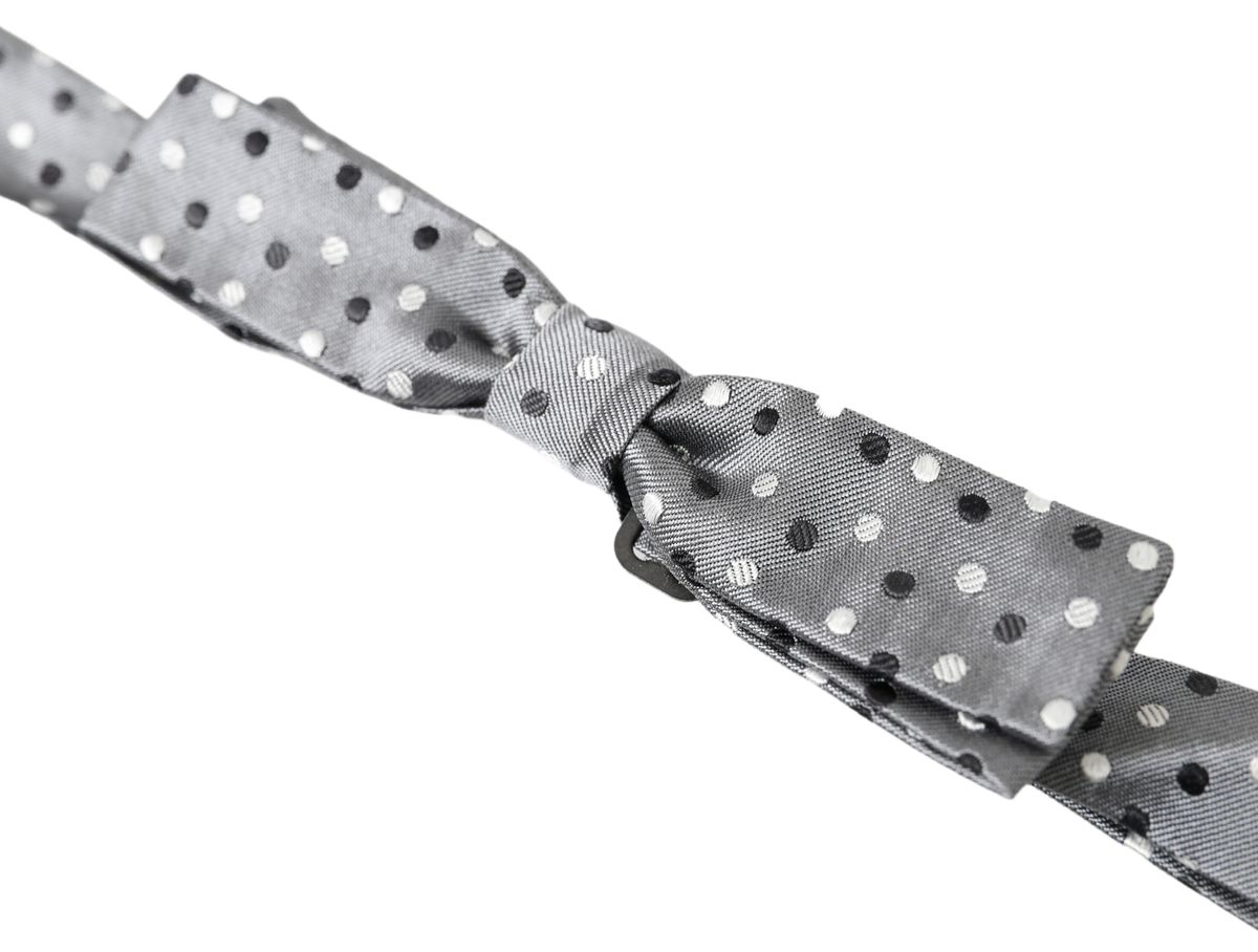 Dolce & Gabbana Elegante Papillon Grigio In Seta