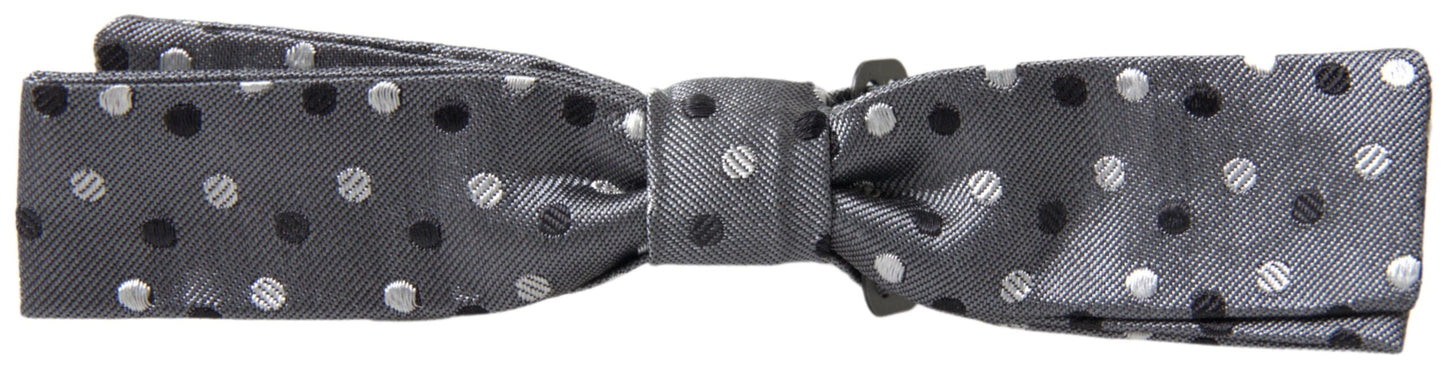 Dolce & Gabbana Elegante Papillon Grigio In Seta