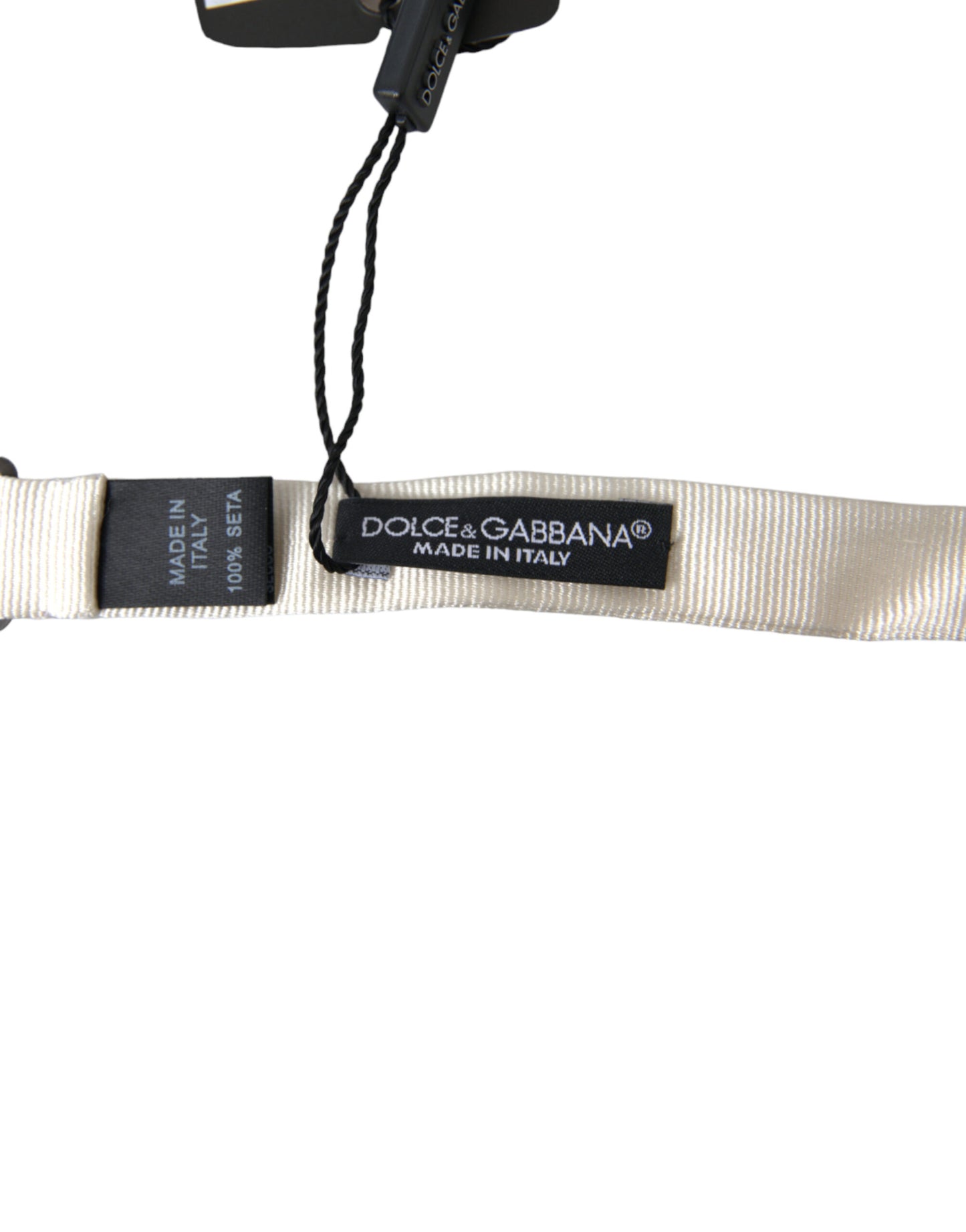 Dolce & Gabbana Elegante Papillon In Seta Bianca