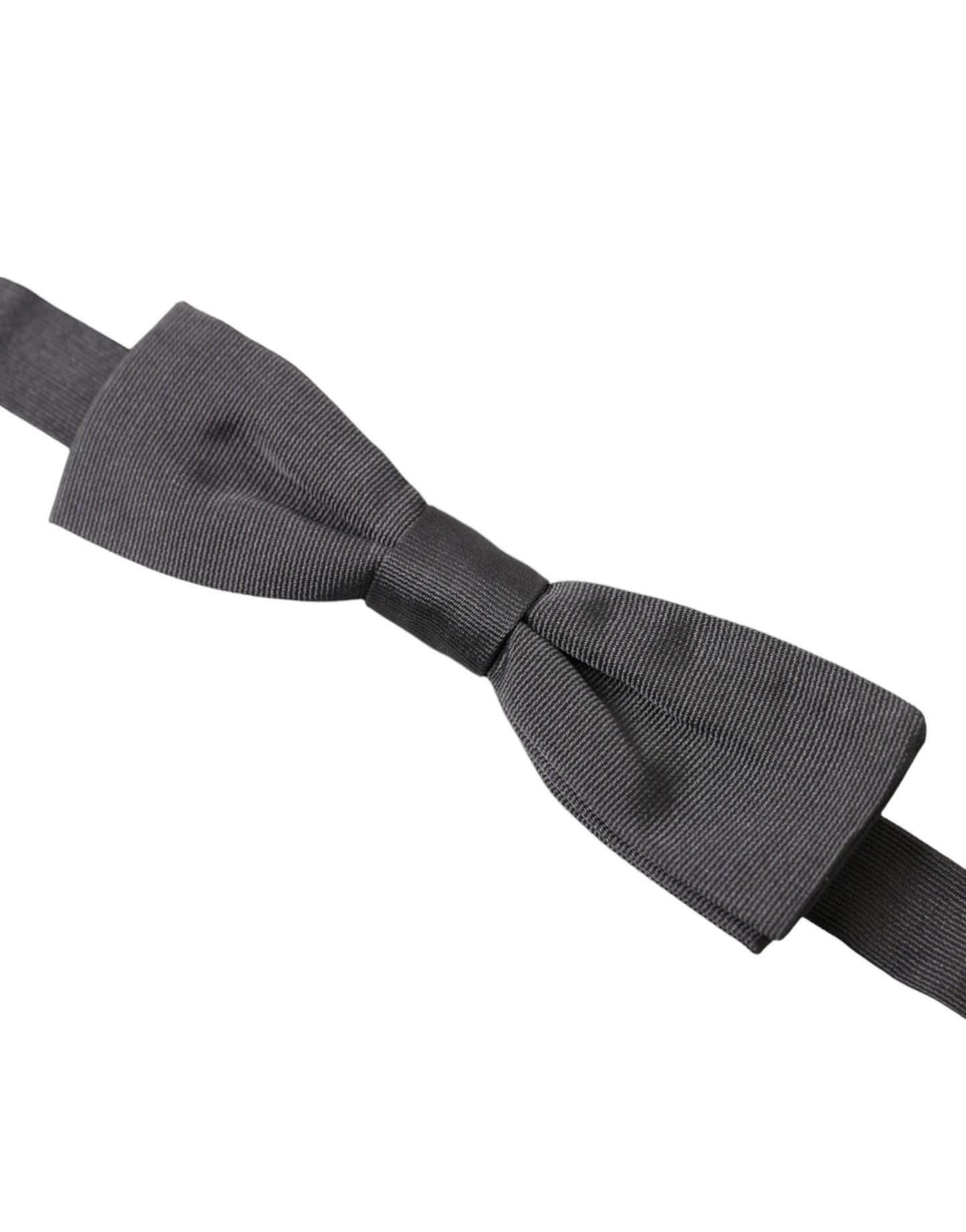 Dolce & Gabbana Papillon Elegante In Seta Grigio Scuro
