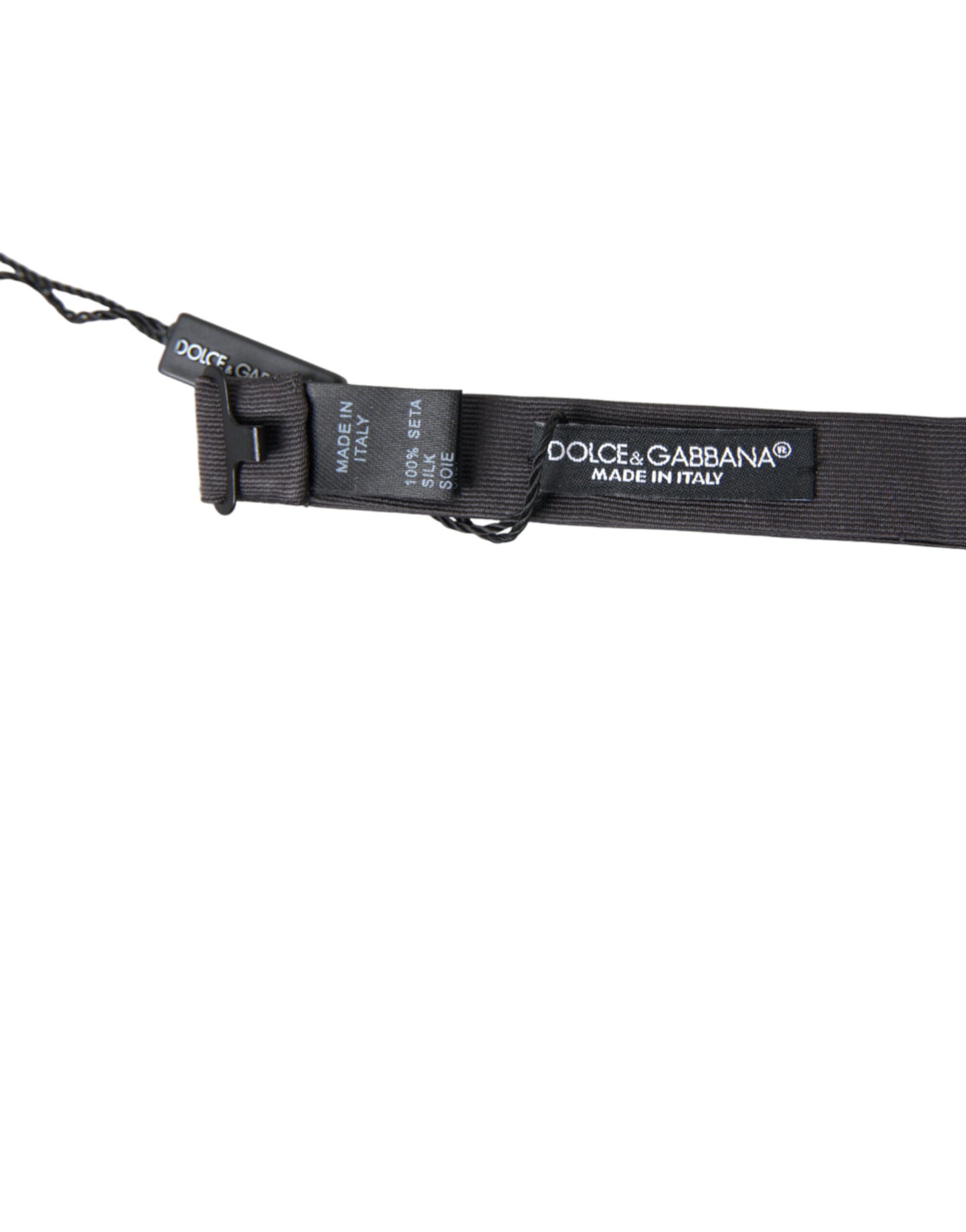 Dolce & Gabbana Papillon Elegante In Seta Grigio Scuro