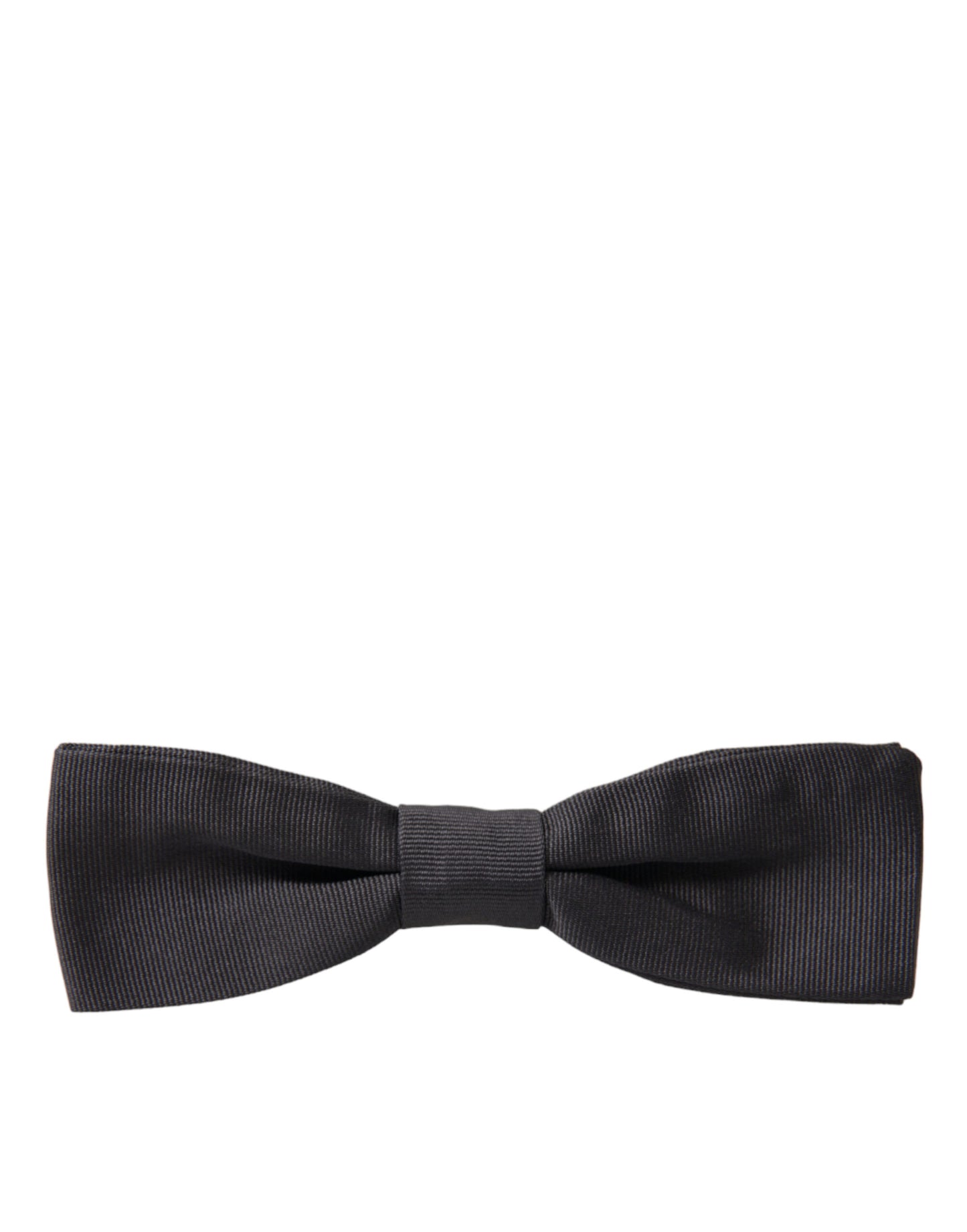 Dolce & Gabbana Papillon Elegante In Seta Grigio Scuro