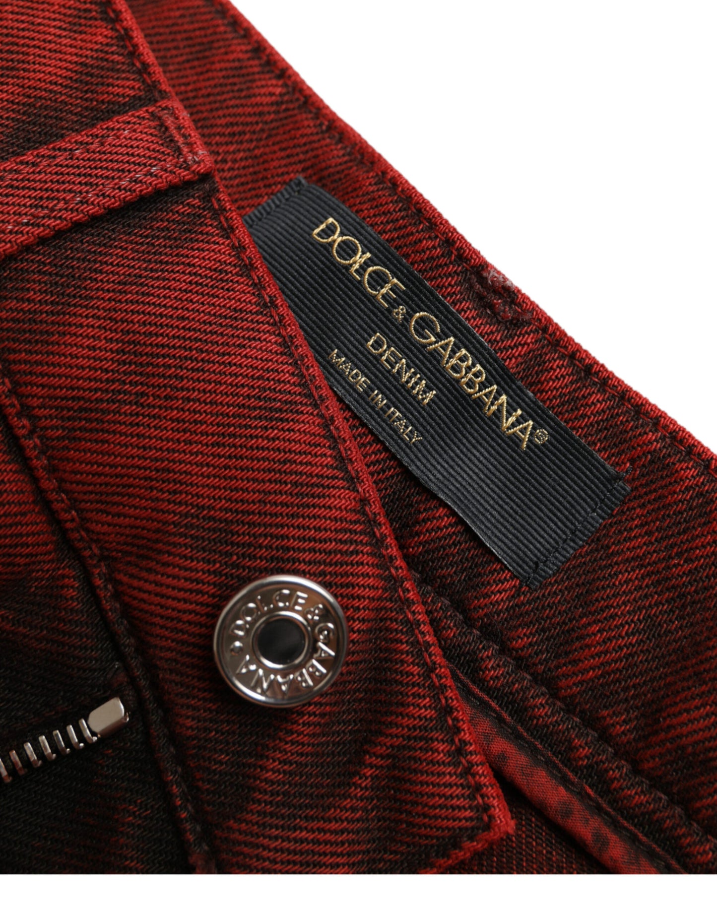 Dolce & Gabbana Красные джинсовые шорты с завышенной талией