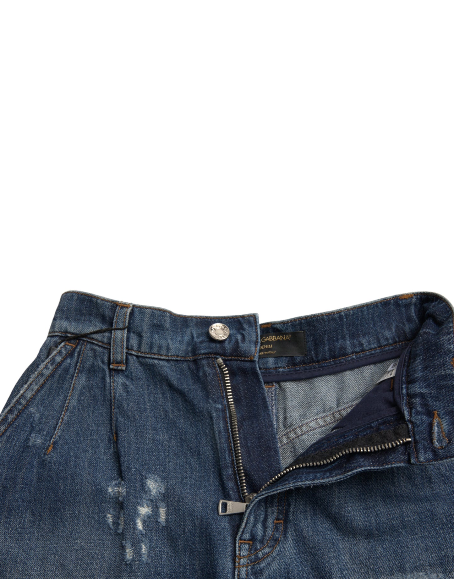 Pantaloncini hot pants in denim a vita alta Chic Dolce & Gabbana
