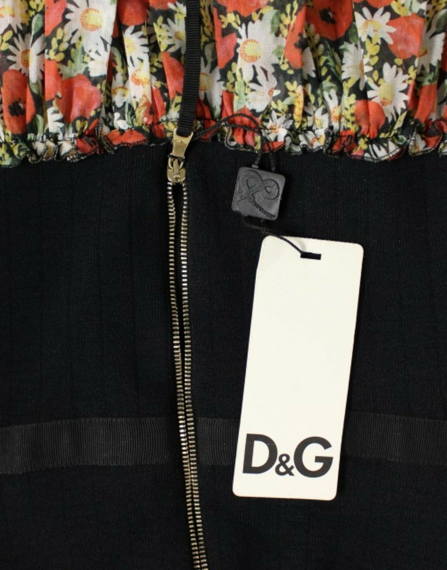 Dolce & Gabbana elegante abito a palloncino con scollo all'americana floreale