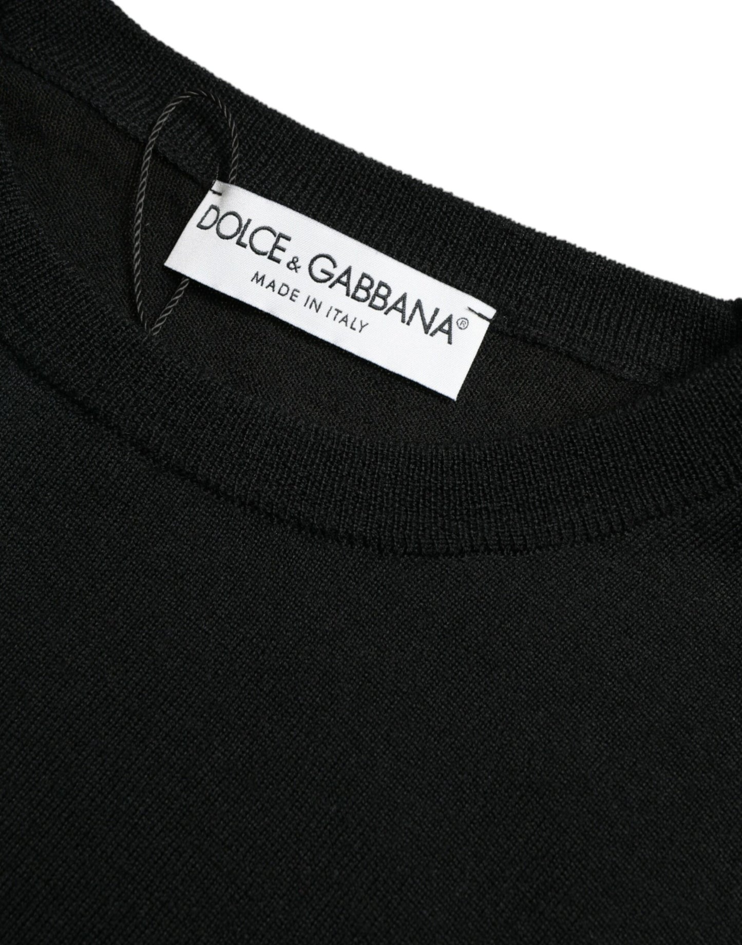 Потрясающий черный шерстяной свитер Dolce & Gabbana