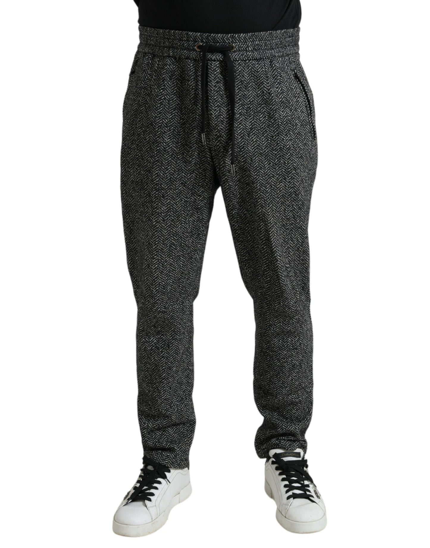 Dolce & Gabbana Eleganti Joggers in misto lana grigio scuro