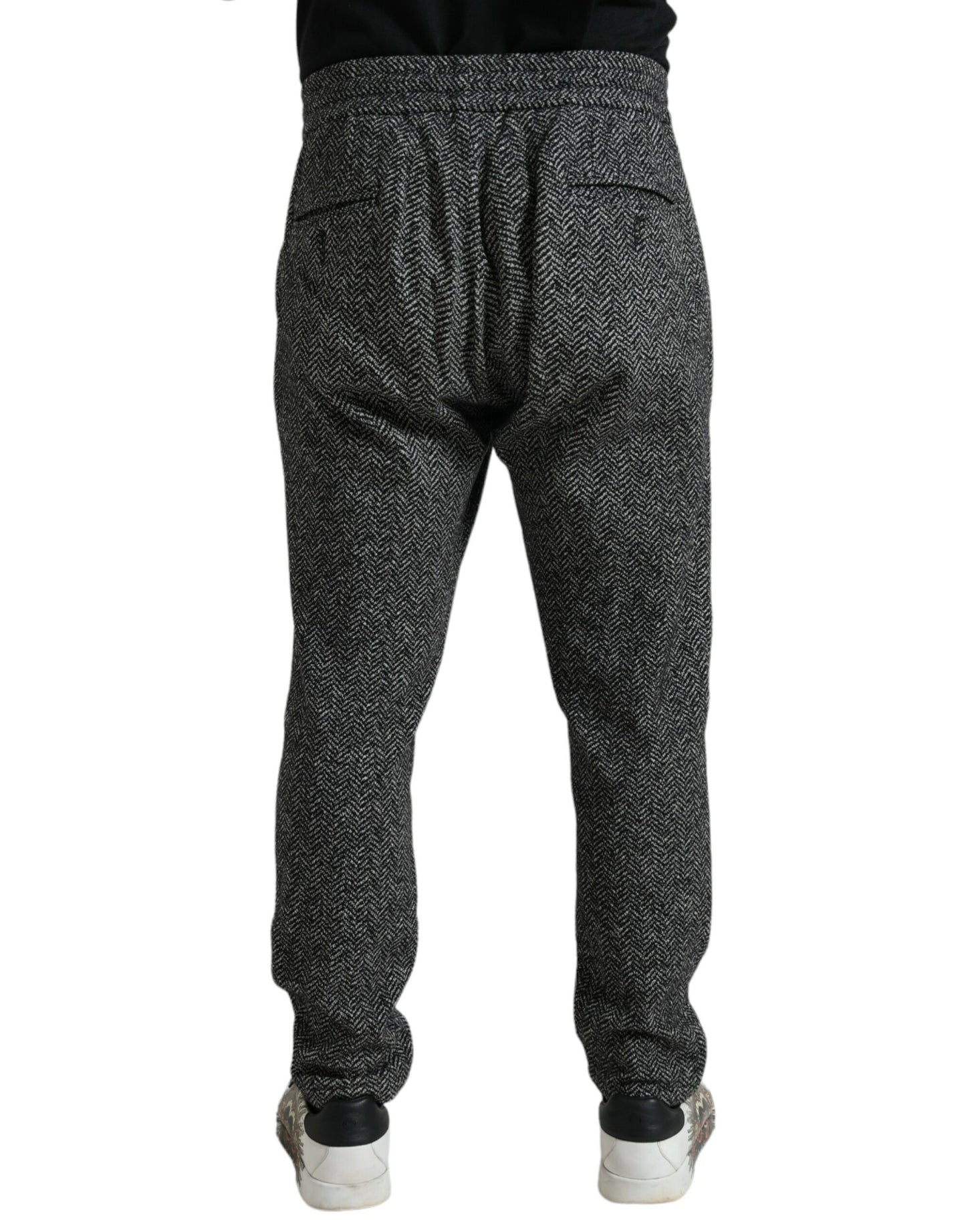 Dolce & Gabbana Eleganti Joggers in misto lana grigio scuro