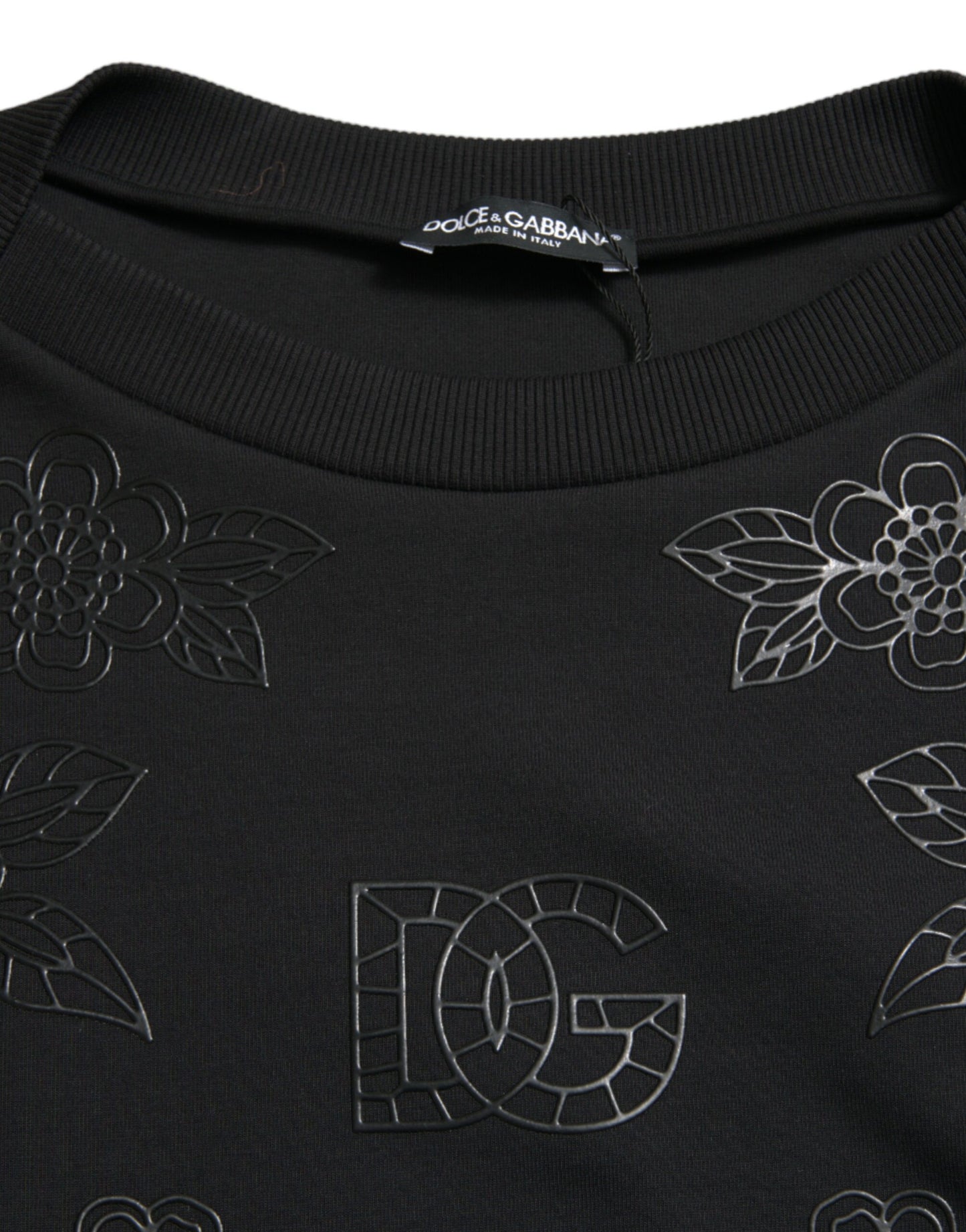 Dolce & Gabbana elegante maglione con applicazioni floreali nere