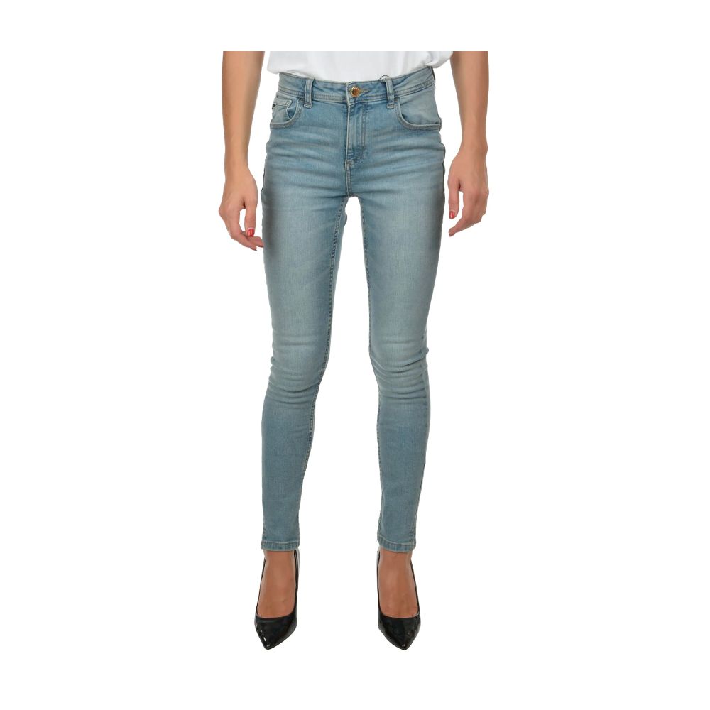 Sì Zee Jeans da donna in cotone azzurro chiaro