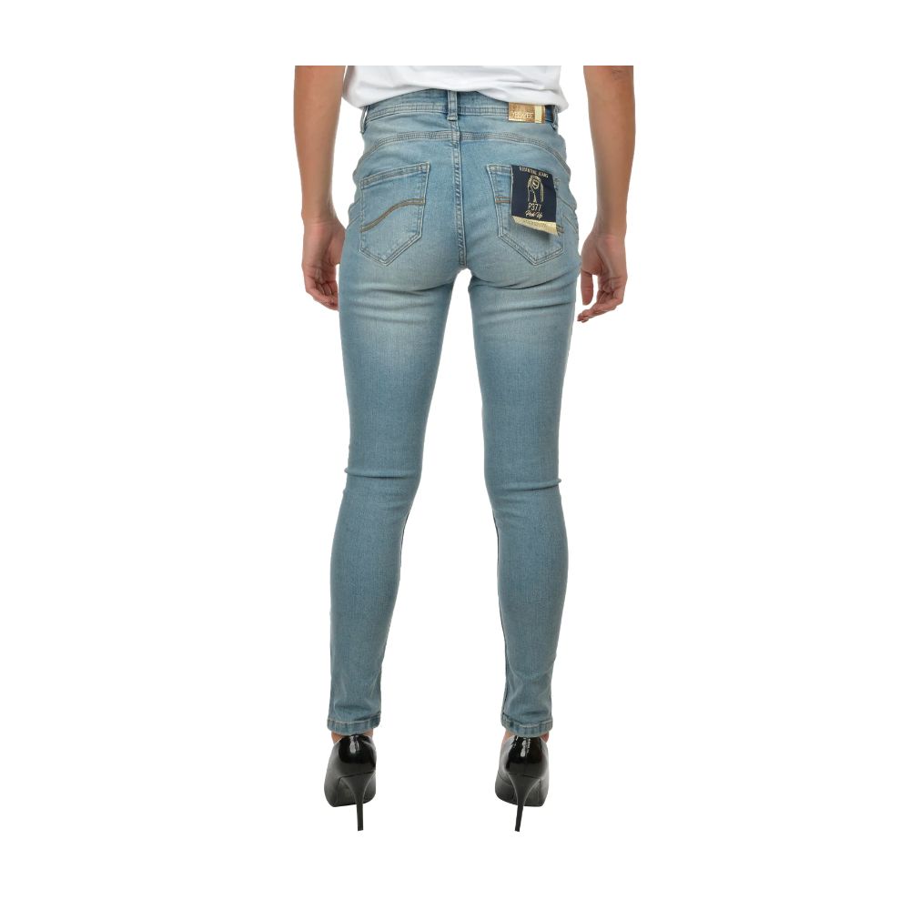Sì Zee Jeans da donna in cotone azzurro chiaro