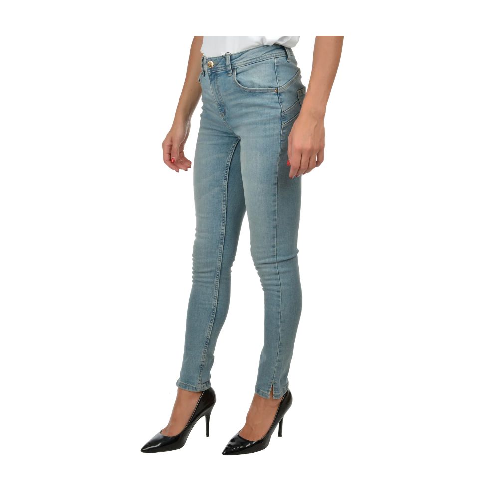 Sì Zee Jeans da donna in cotone azzurro chiaro
