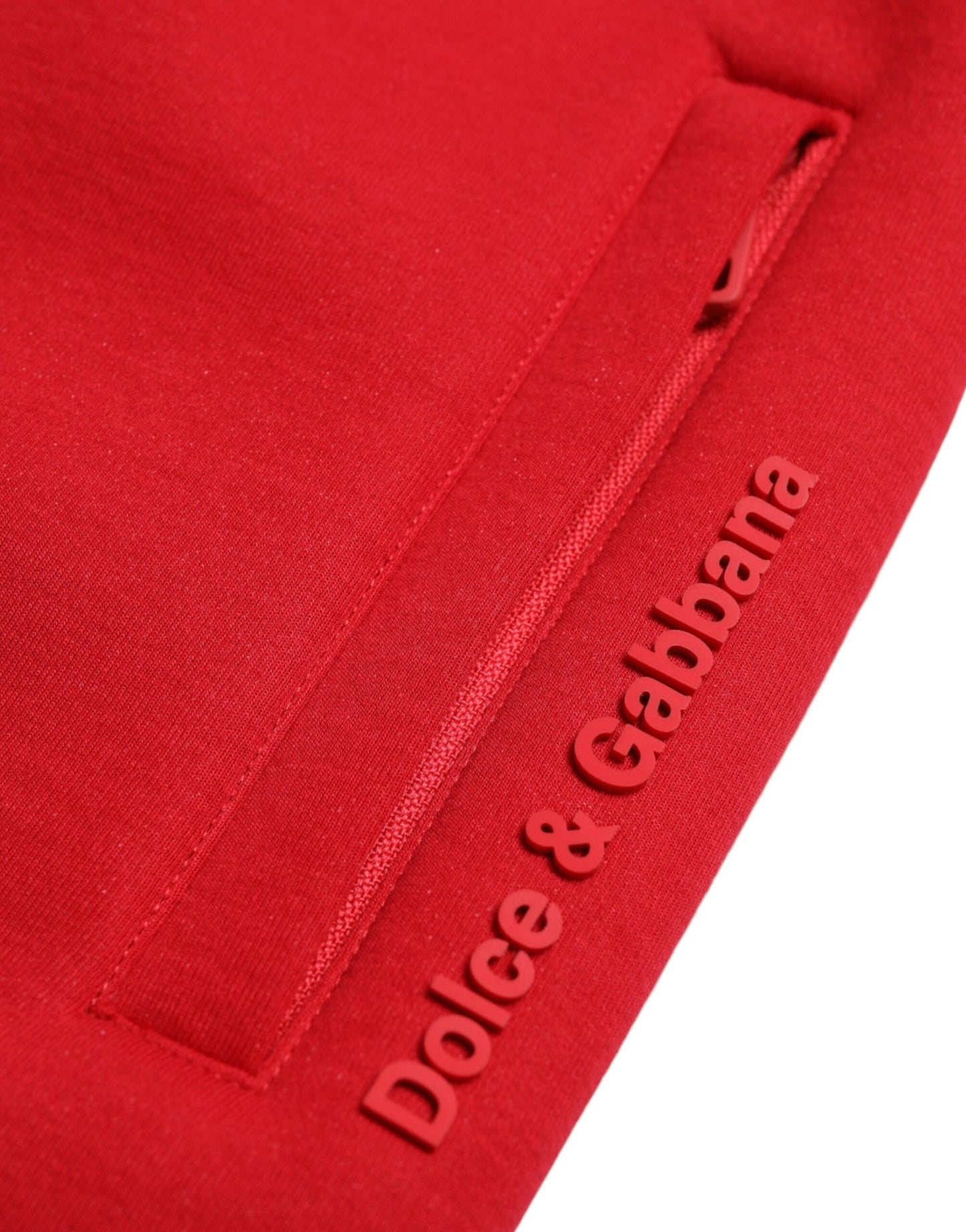 Dolce & Gabbana Ярко-красные брюки-джоггеры из смесового хлопка