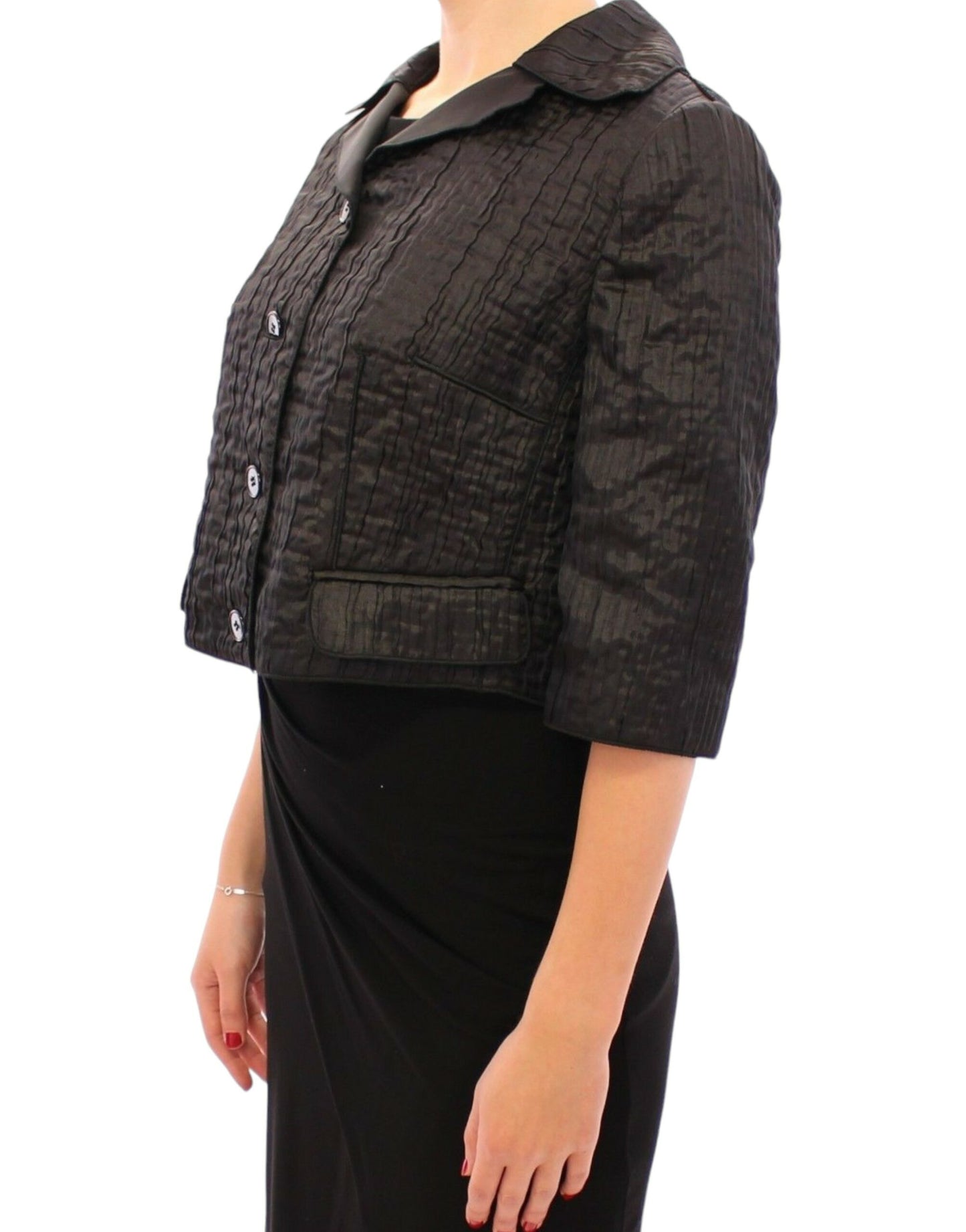 Dolce & Gabbana Elegante giacca Bolero nera con coprispalle