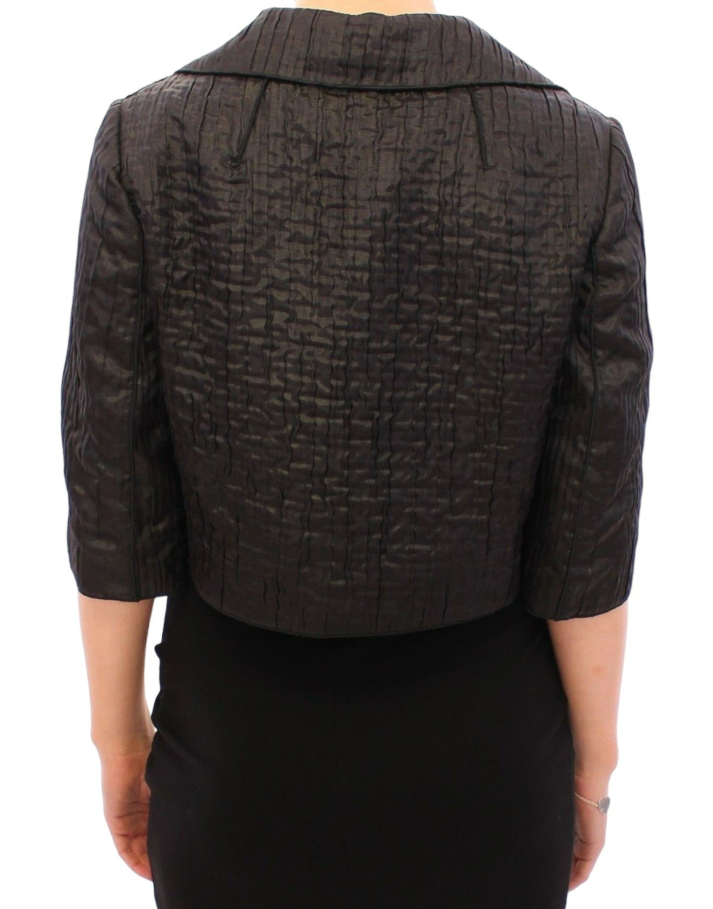 Dolce & Gabbana Elegante giacca Bolero nera con coprispalle