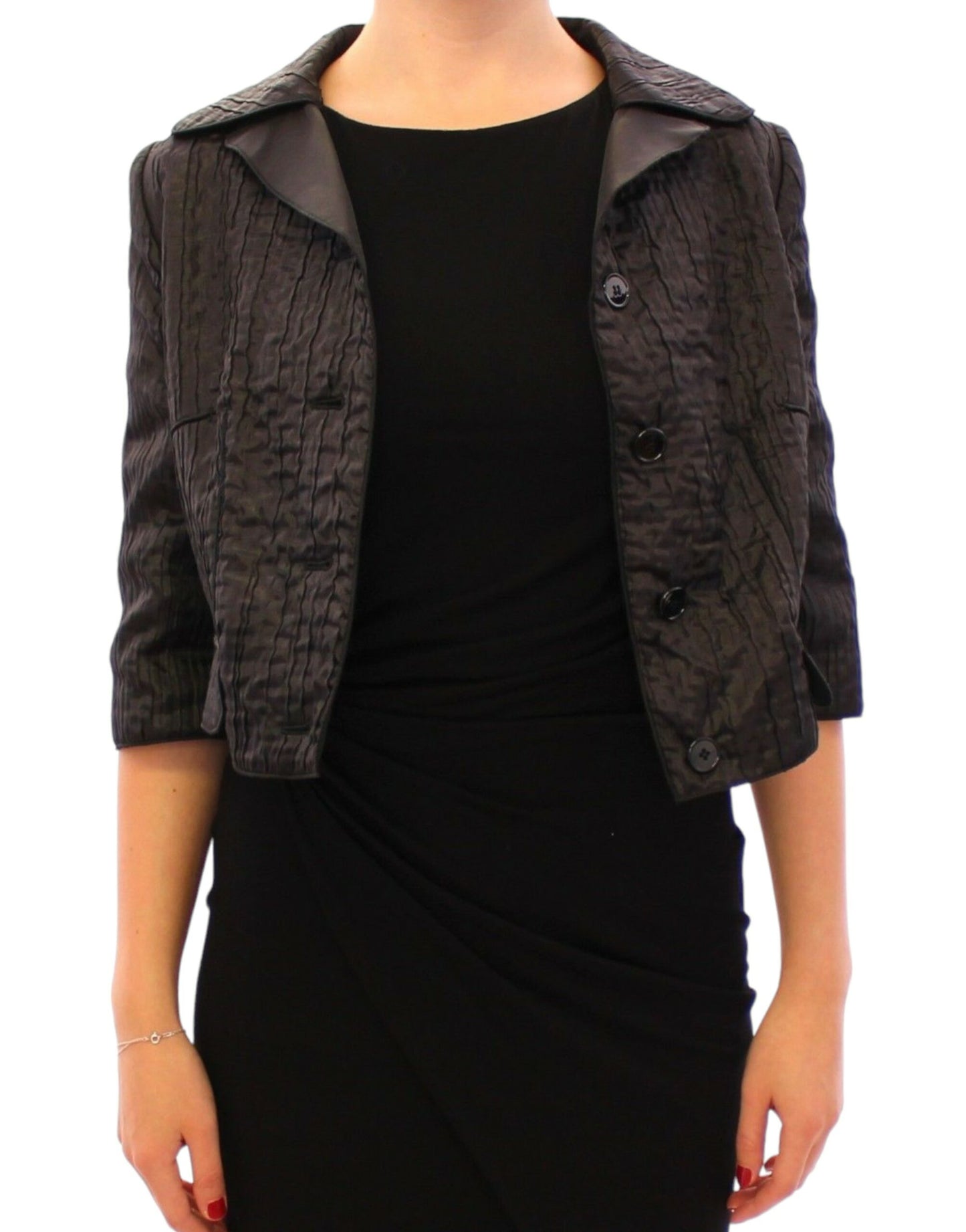 Dolce & Gabbana Elegante giacca Bolero nera con coprispalle