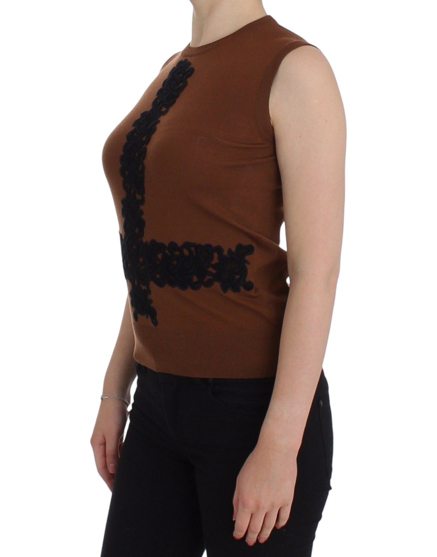 Dolce & Gabbana Gilet senza maniche in lana e pizzo senza tempo