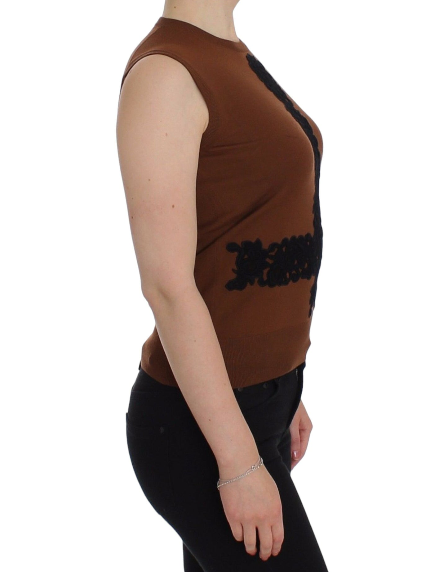 Dolce & Gabbana Gilet senza maniche in lana e pizzo senza tempo