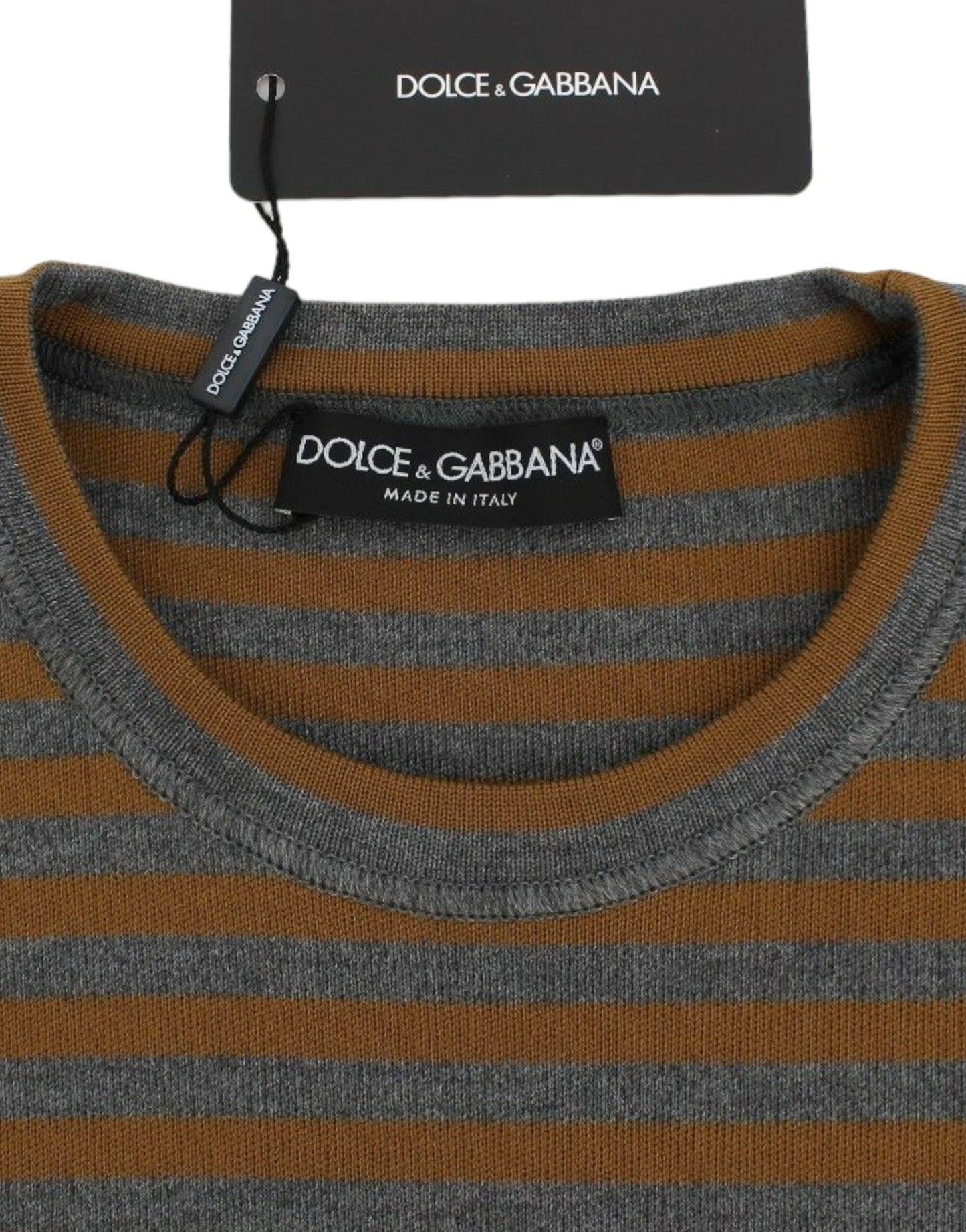 Dolce & Gabbana Maglione oversize a righe gialle e grigie