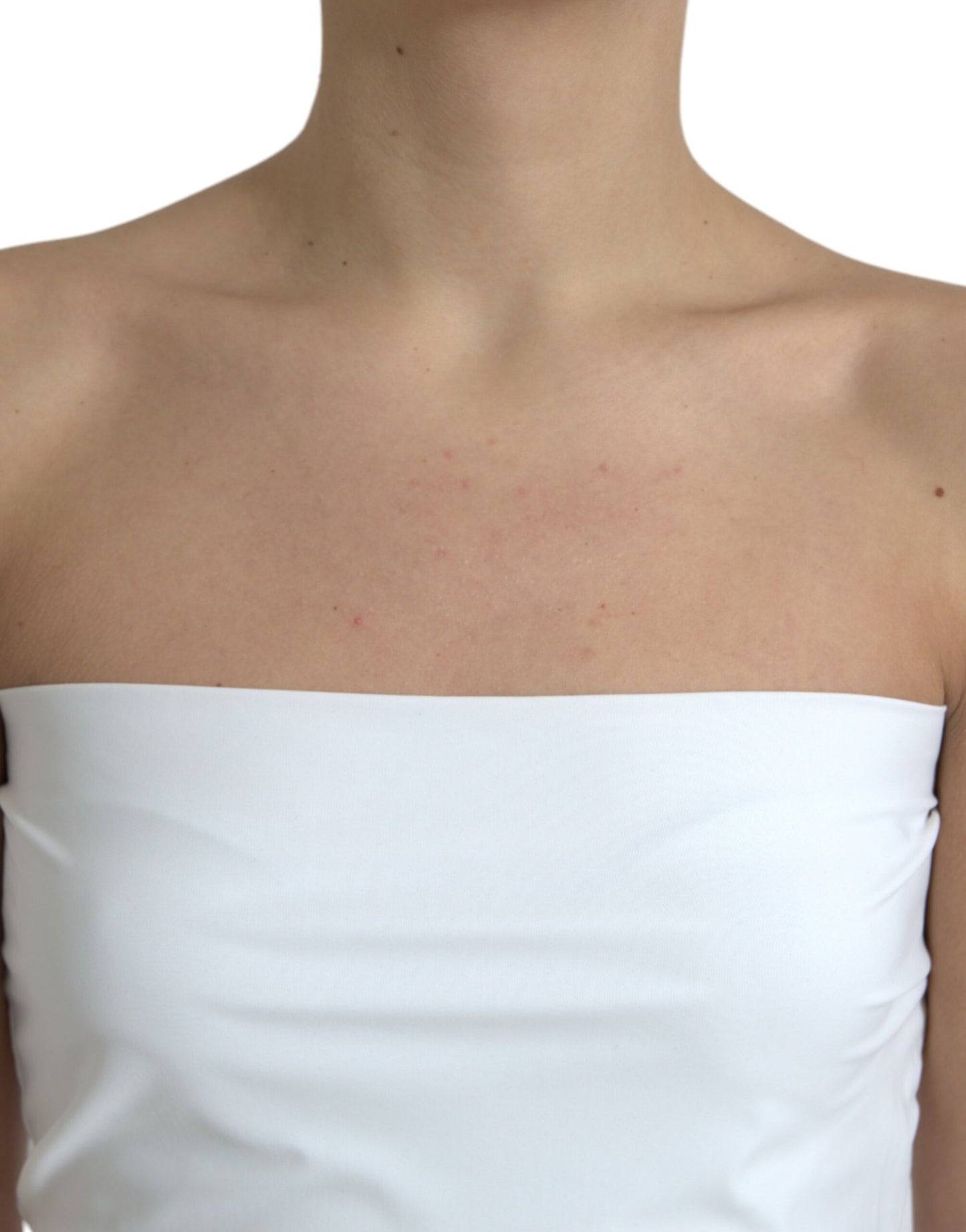 Dolce & Gabbana elegante abito tuta bianco senza spalline