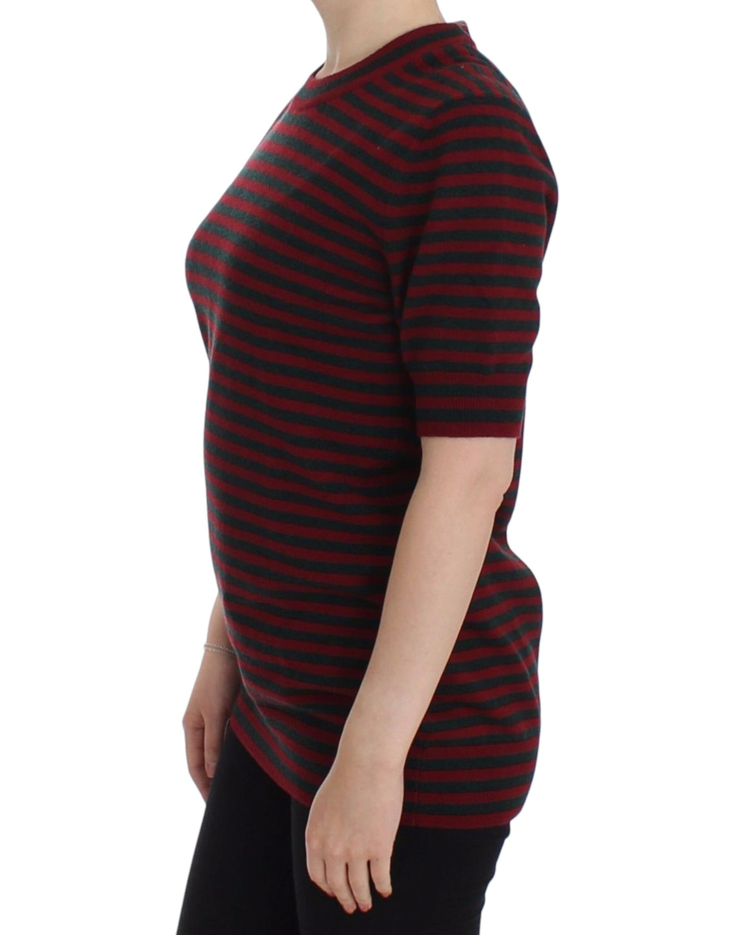 Dolce & Gabbana Maglione Girocollo Elegante in Cashmere a Righe