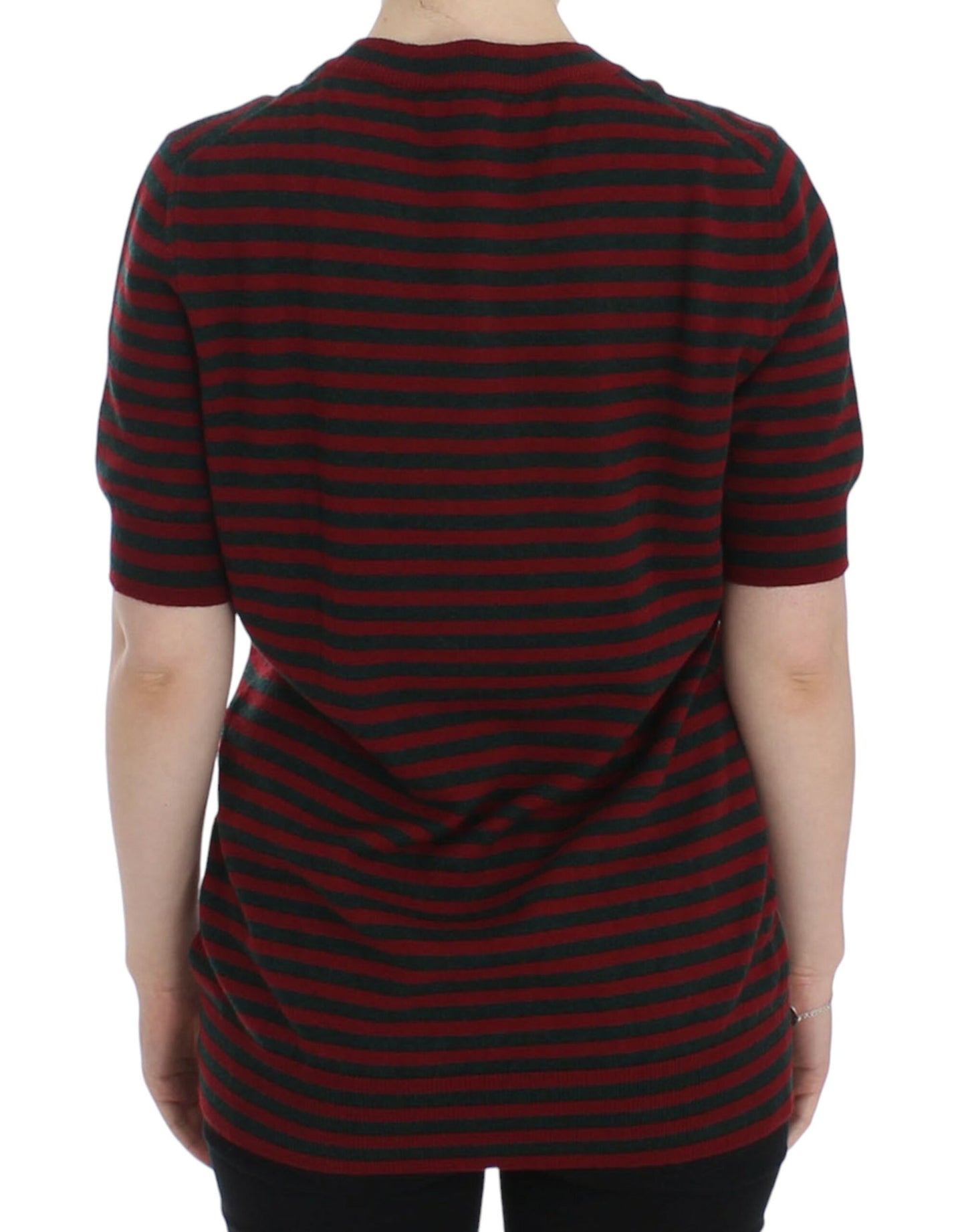 Dolce & Gabbana Maglione Girocollo Elegante in Cashmere a Righe