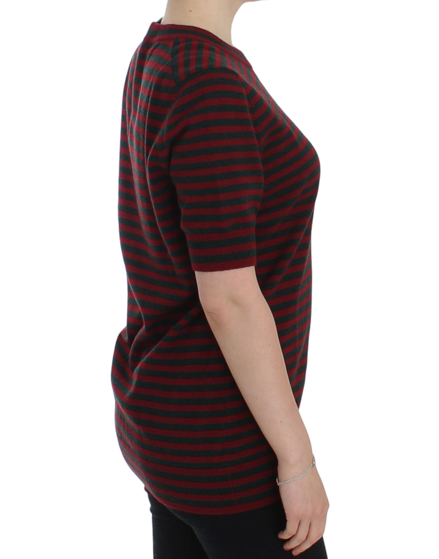 Dolce & Gabbana Maglione Girocollo Elegante in Cashmere a Righe