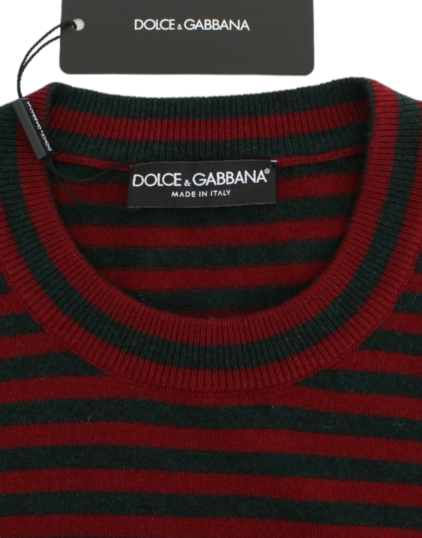 Dolce & Gabbana Maglione Girocollo Elegante in Cashmere a Righe