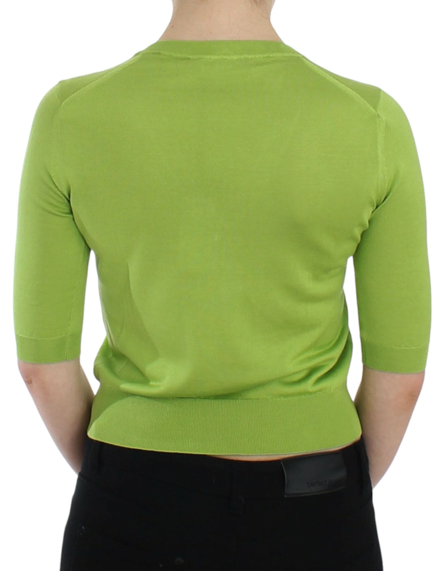 Dolce & Gabbana Pullover con scollo a V in lana verde smeraldo
