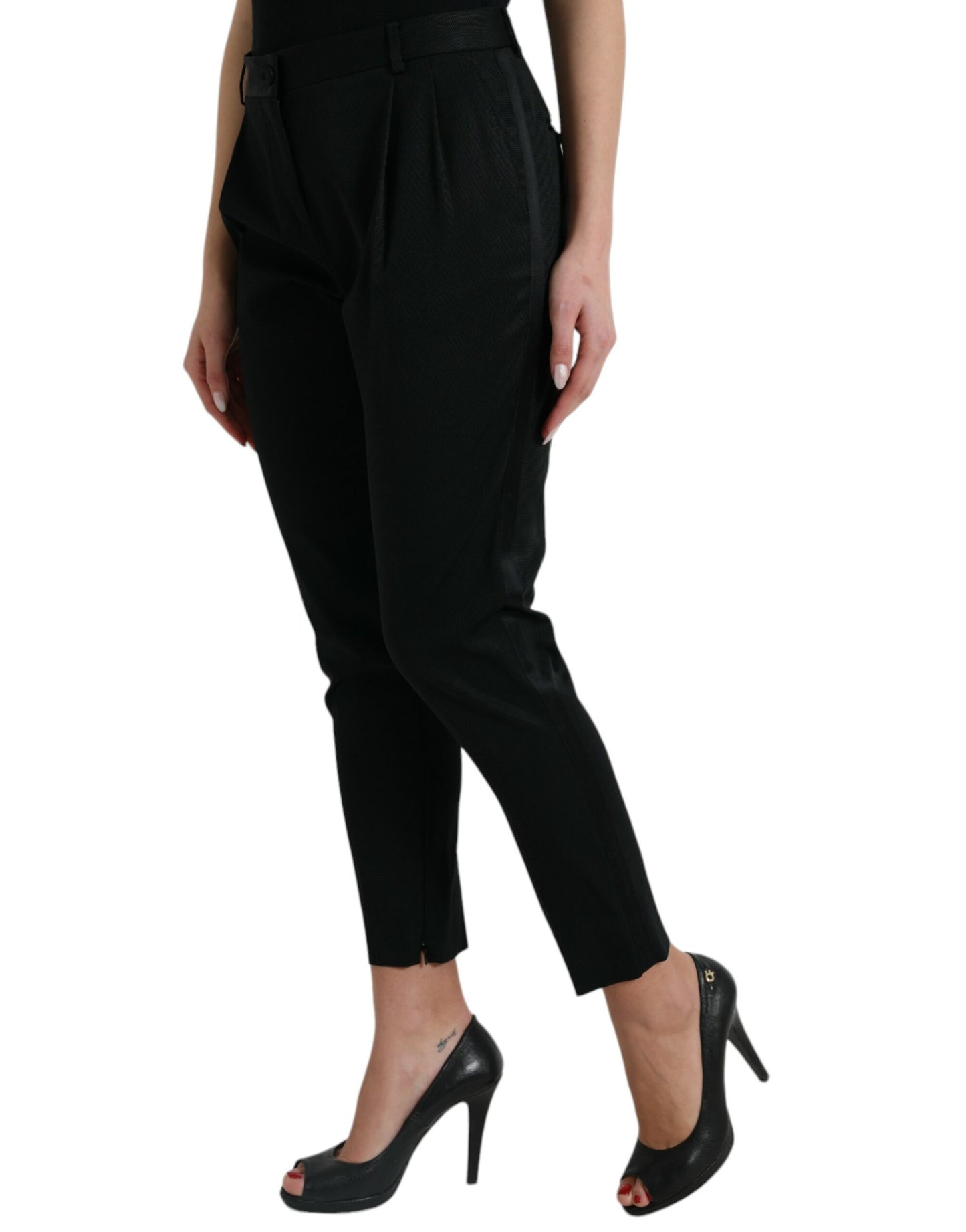 Pantaloni cropped eleganti affusolati a vita alta Dolce & Gabbana