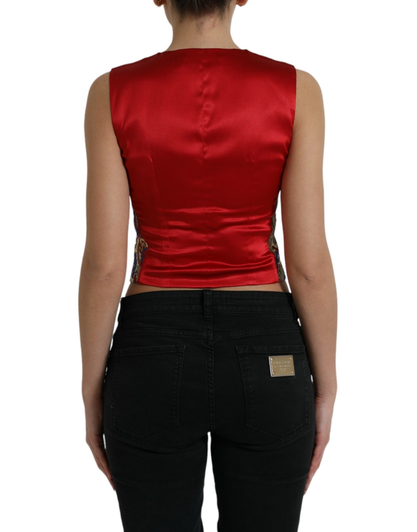 Gilet Gilet Jacquard con Stampa Floreale Multicolor Dolce & Gabbana