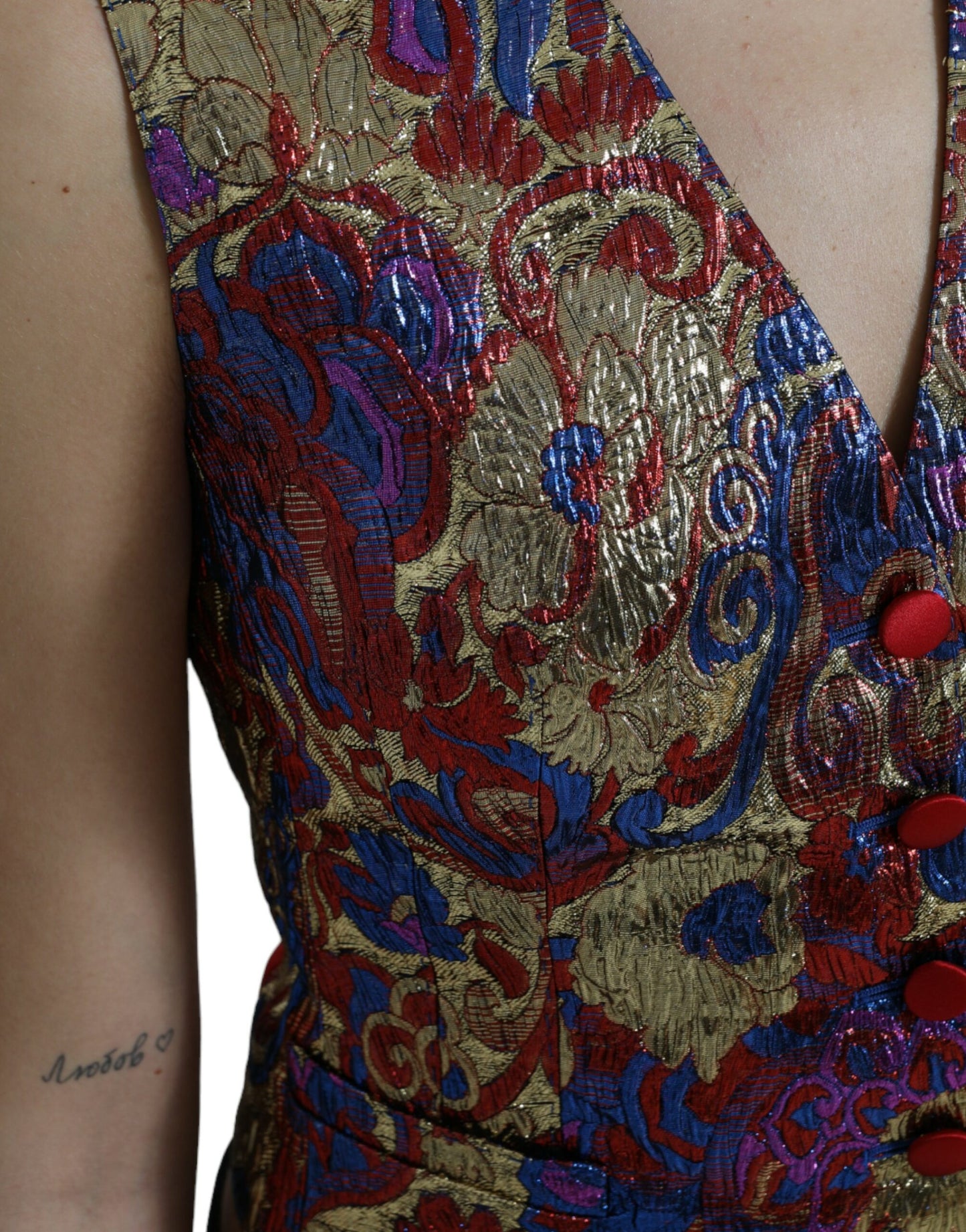 Gilet Gilet Jacquard con Stampa Floreale Multicolor Dolce & Gabbana