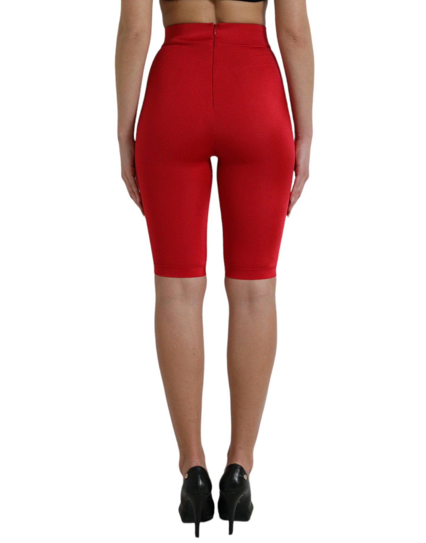 Pantaloni leggings a vita alta rossi chic Dolce & Gabbana