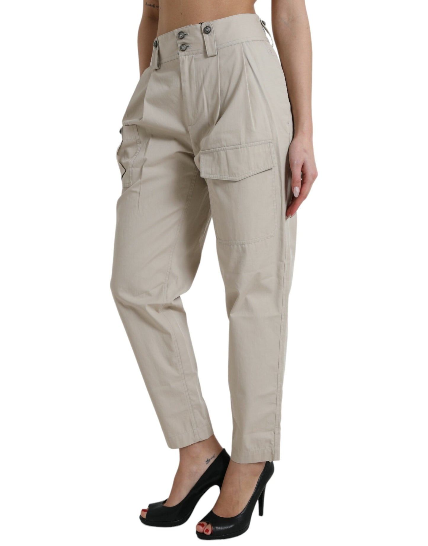 Pantaloni moda affusolati a vita alta Dolce & Gabbana - Beige