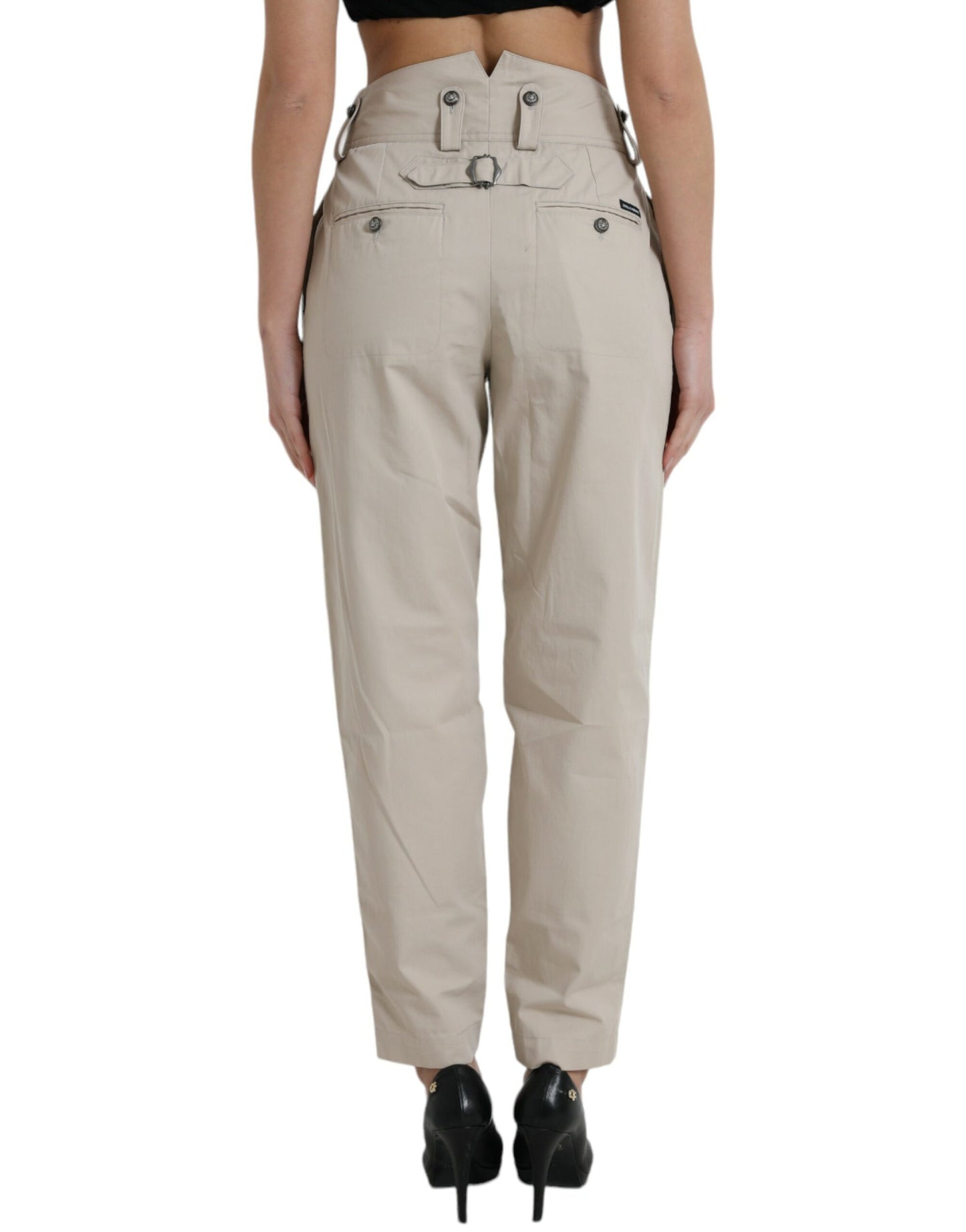 Pantaloni moda affusolati a vita alta Dolce & Gabbana - Beige