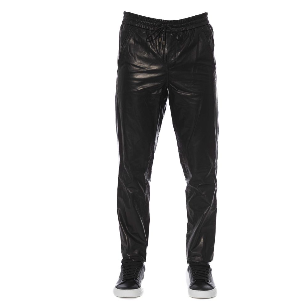 Trussardi Pantalone Uomo Pelle Nero