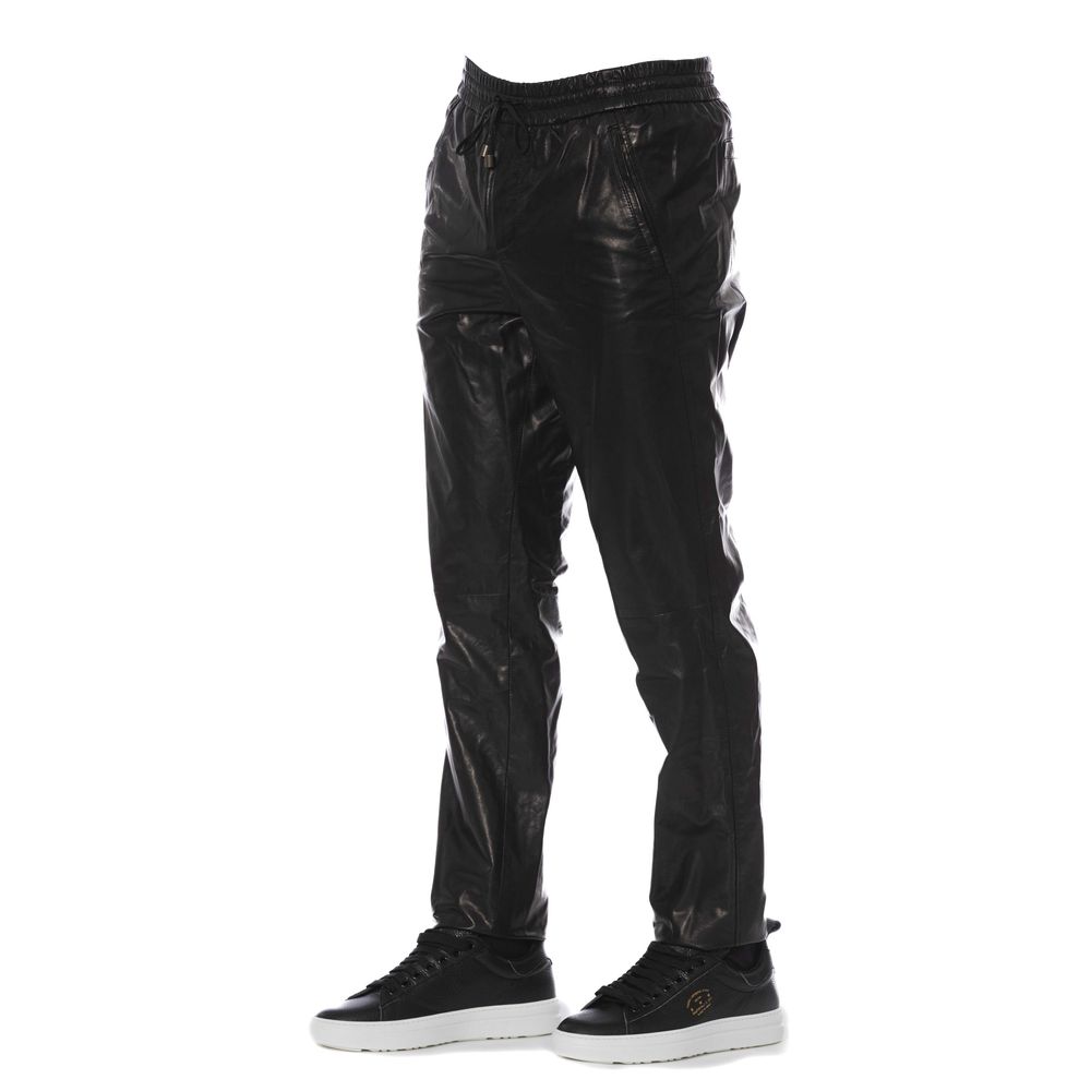 Trussardi Pantalone Uomo Pelle Nero