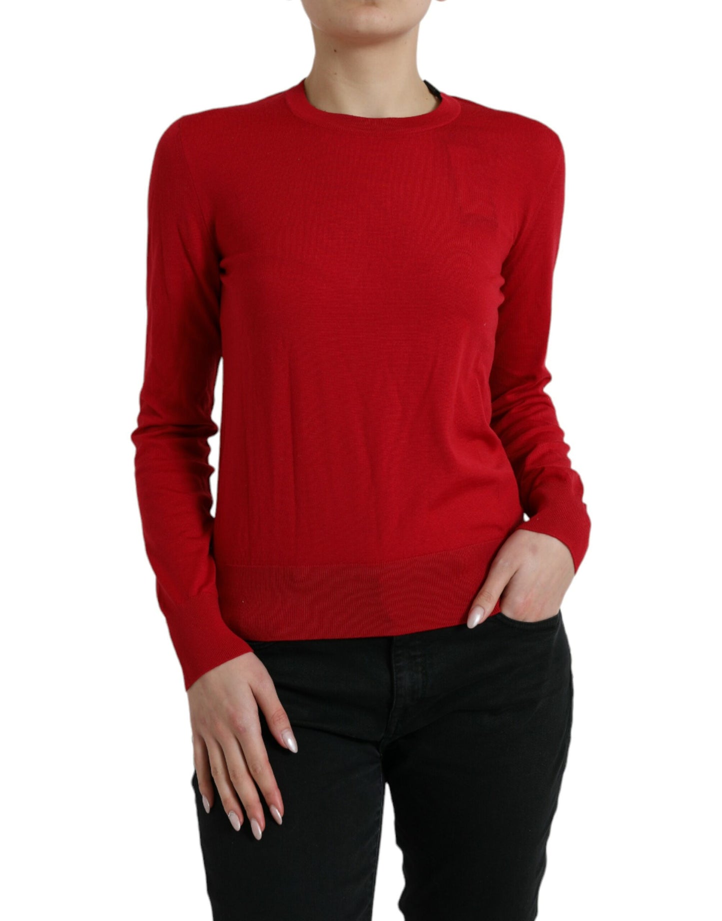 Dolce & Gabbana Maglione pullover in lana rossa brillante