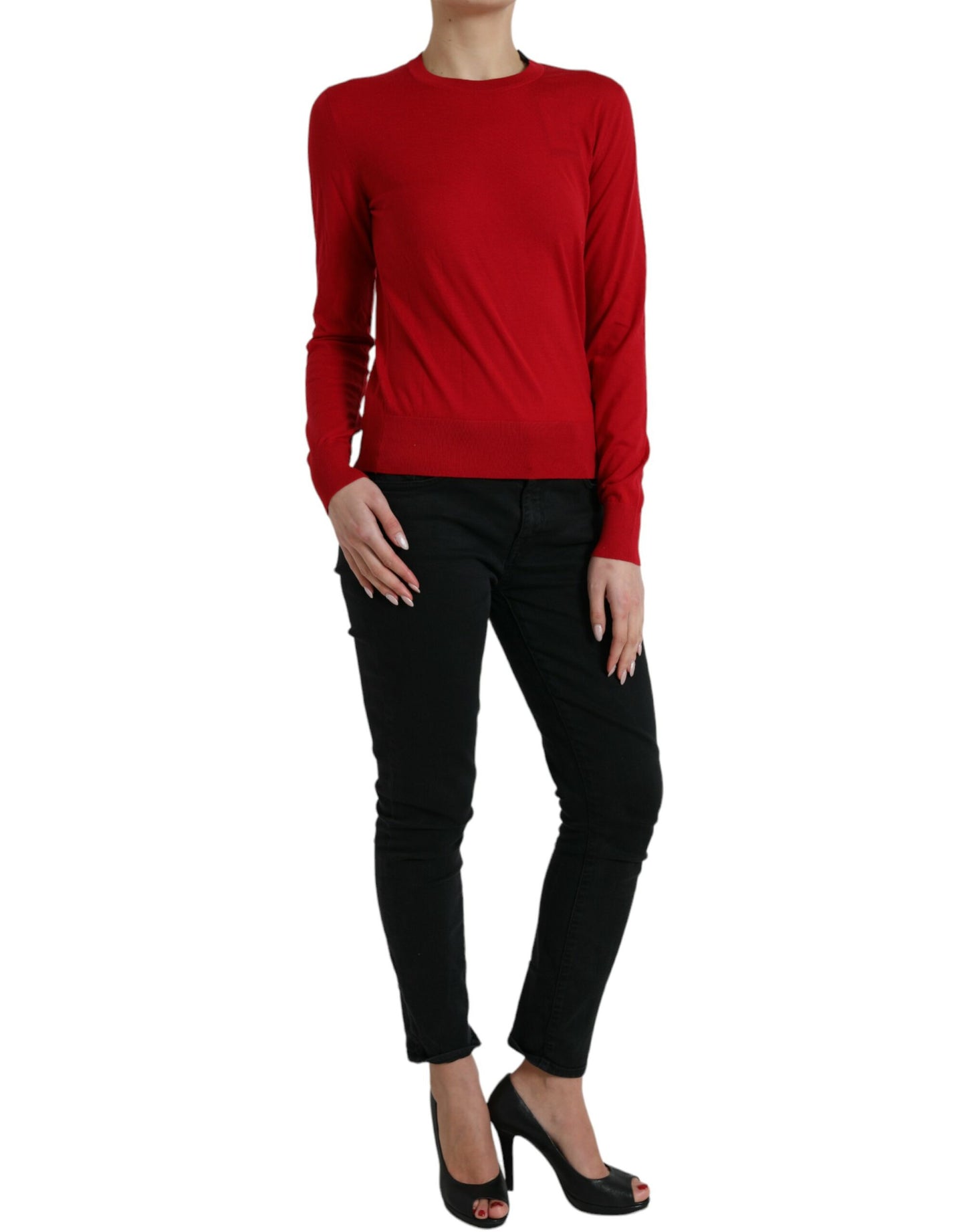 Dolce & Gabbana Maglione pullover in lana rossa brillante