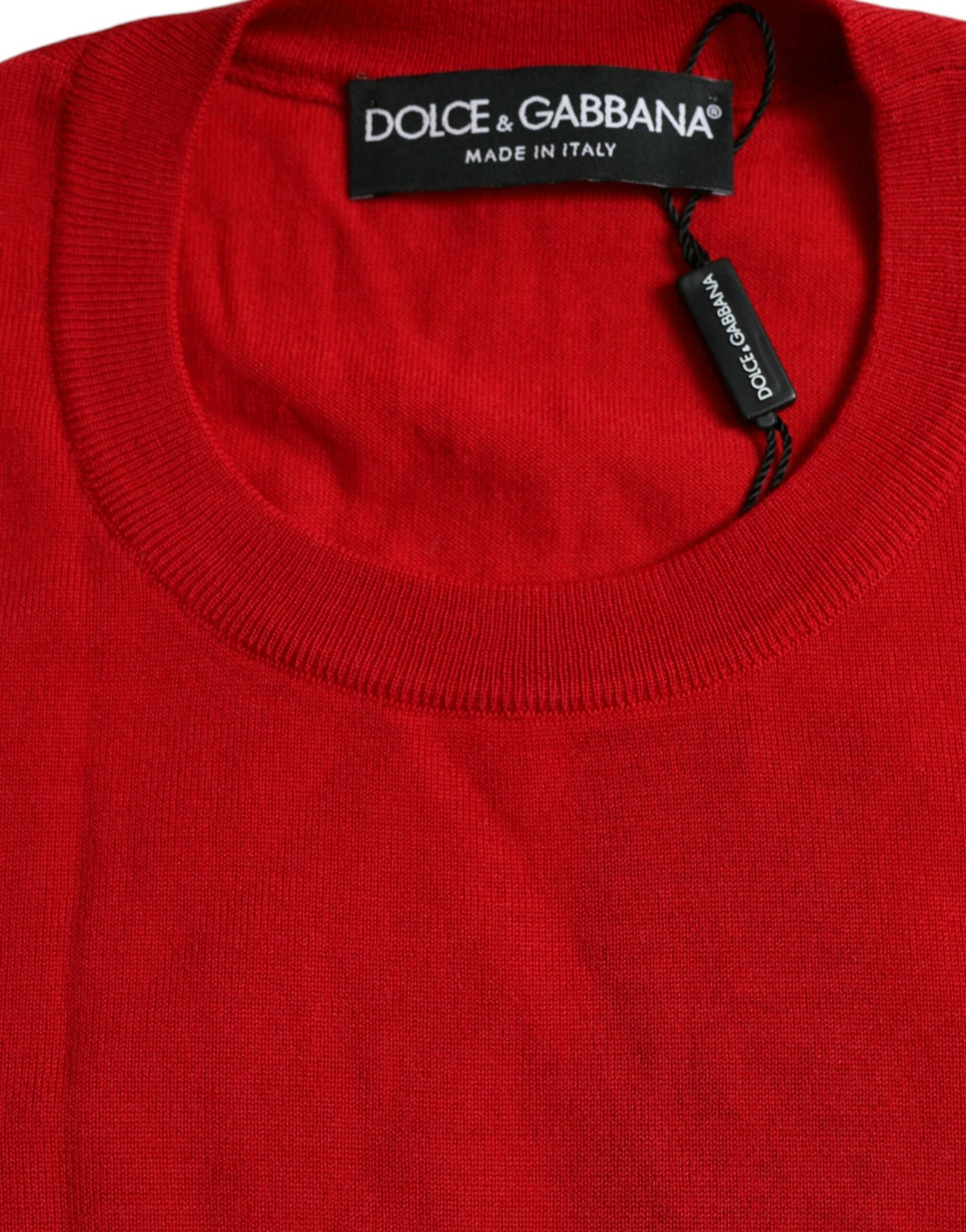 Dolce & Gabbana Maglione pullover in lana rossa brillante