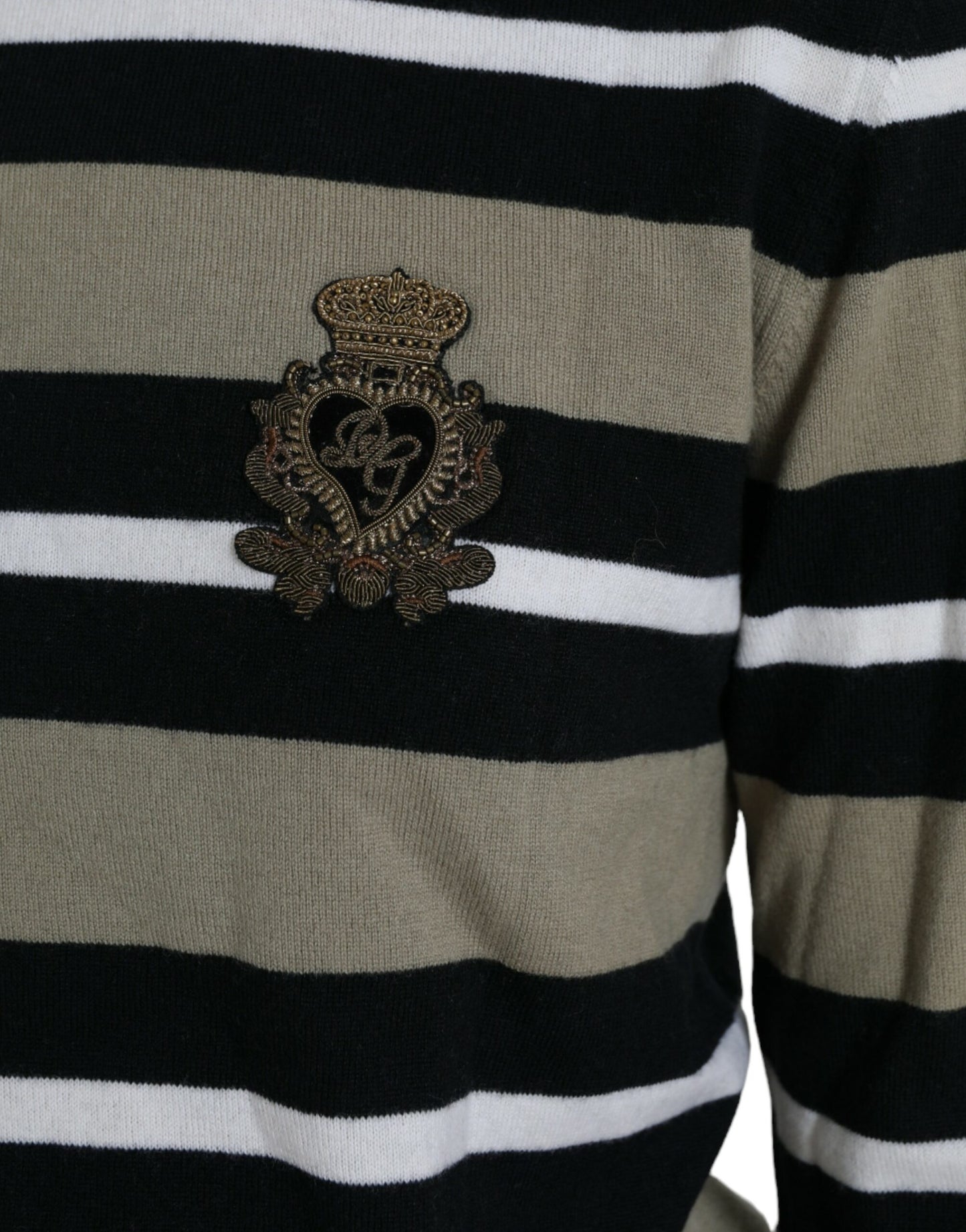 Dolce & Gabbana Maglione Elegante a Collo Alto in Lana a Righe