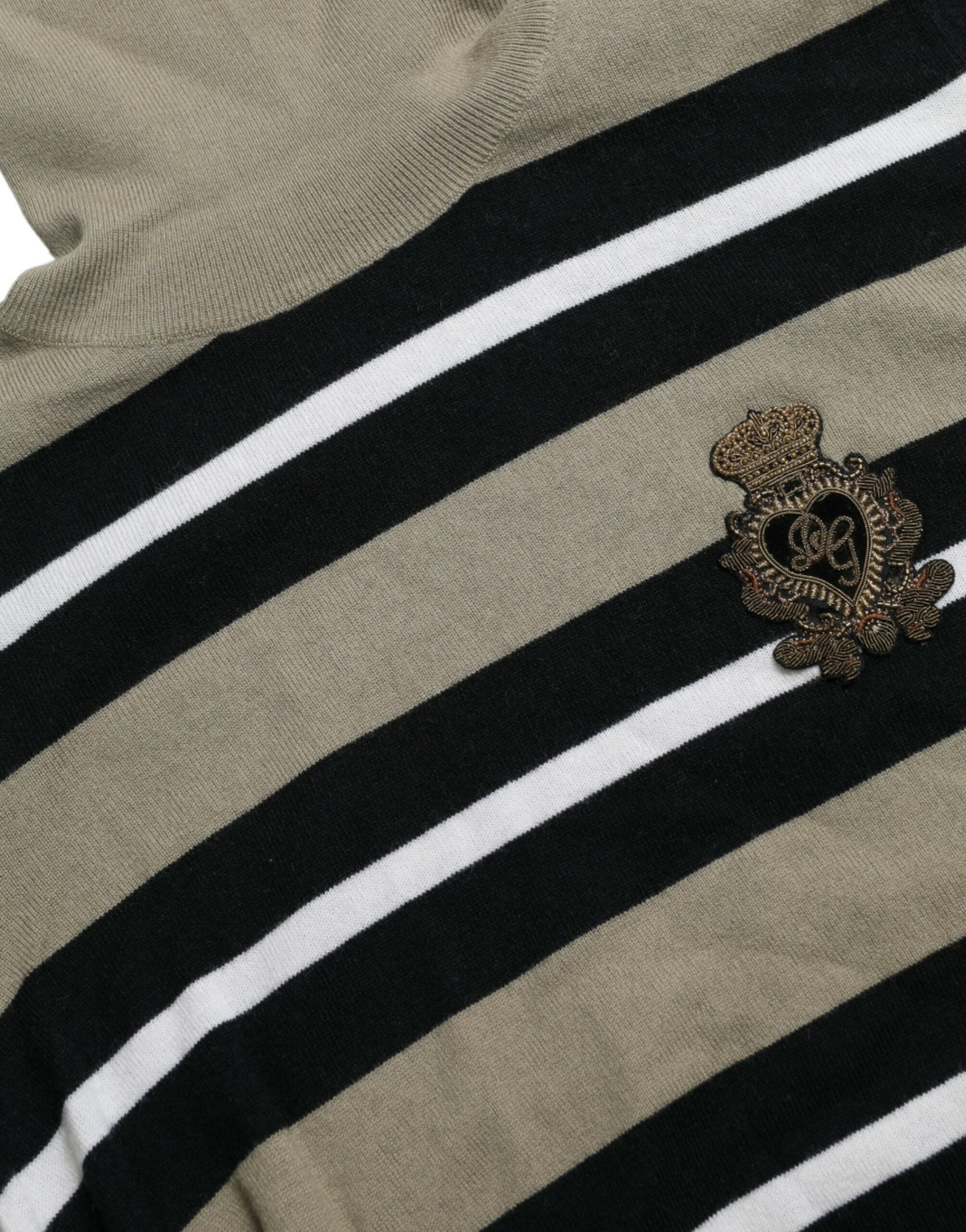 Dolce & Gabbana Maglione Elegante a Collo Alto in Lana a Righe
