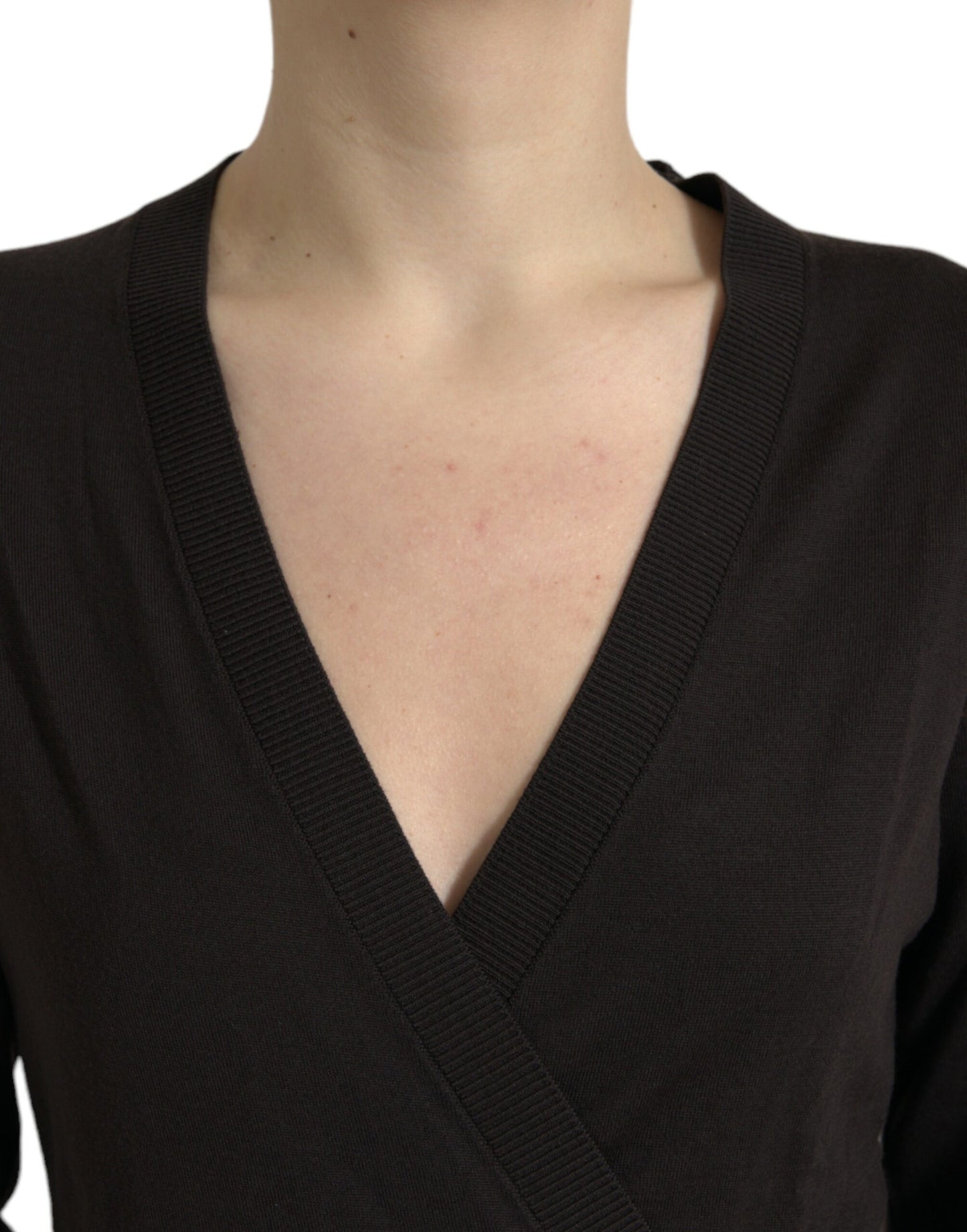 Dolce & Gabbana Elegante Cardigan in Lana Vergine Nera