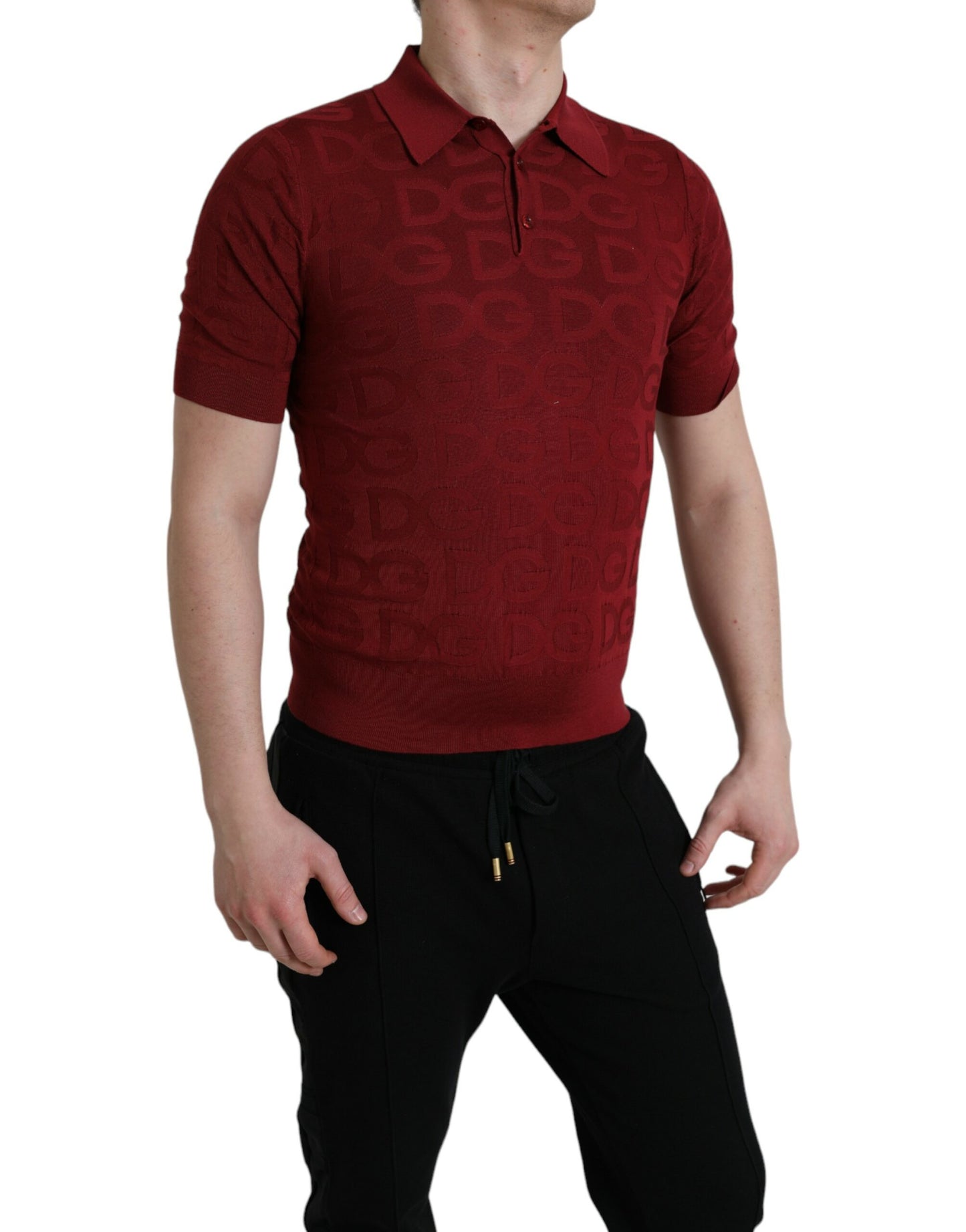 Dolce & Gabbana Silk Maroon Polo T-Shirt - L'eleganza incontra la comodità
