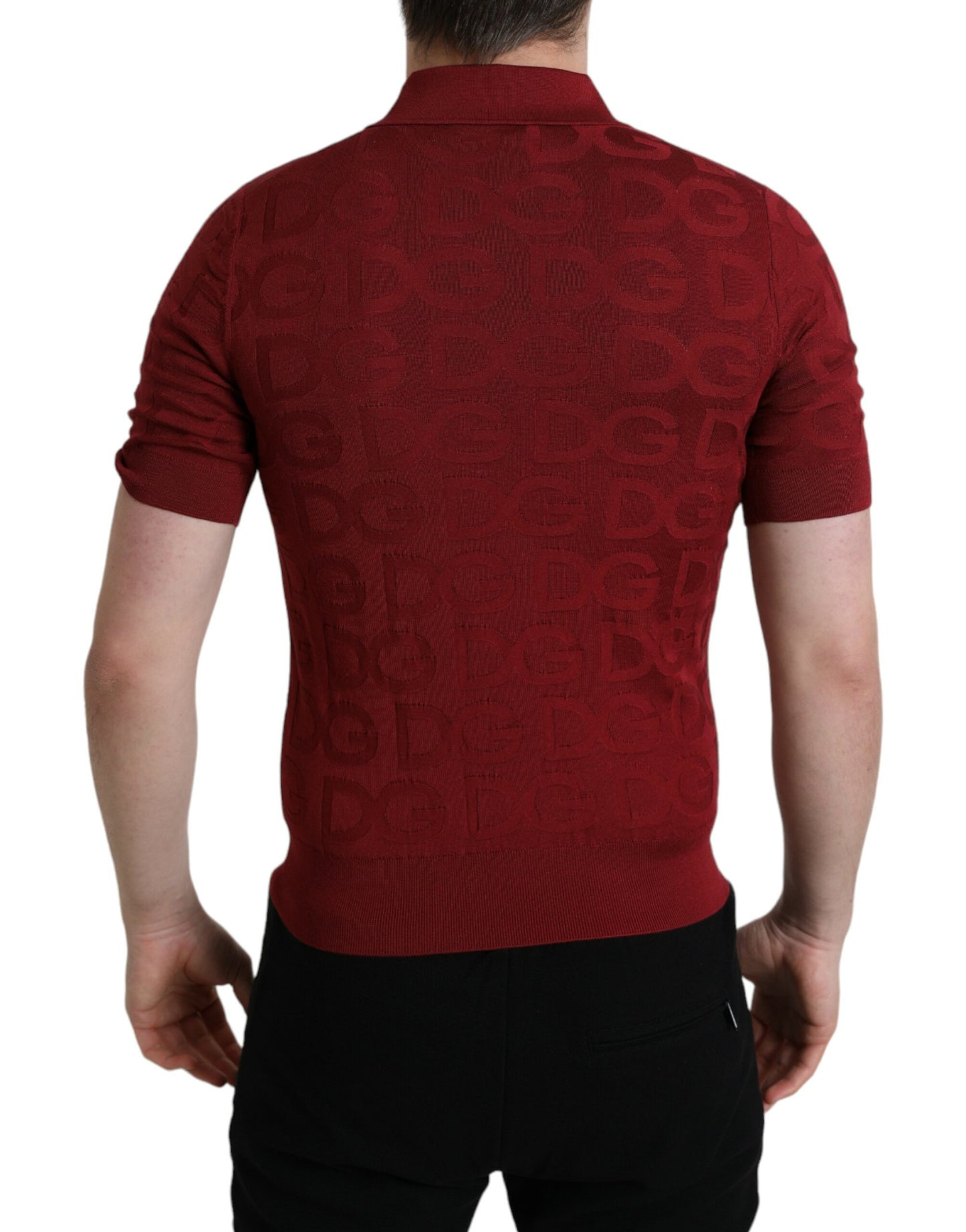 Dolce & Gabbana Silk Maroon Polo T-Shirt - L'eleganza incontra la comodità