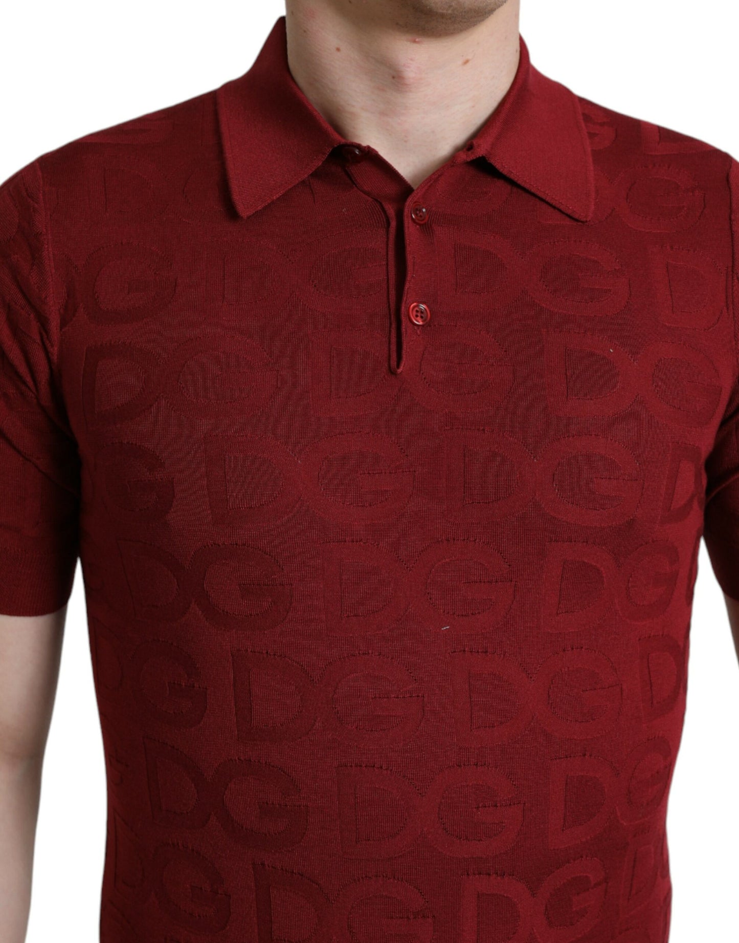 Dolce & Gabbana Silk Maroon Polo T-Shirt - L'eleganza incontra la comodità