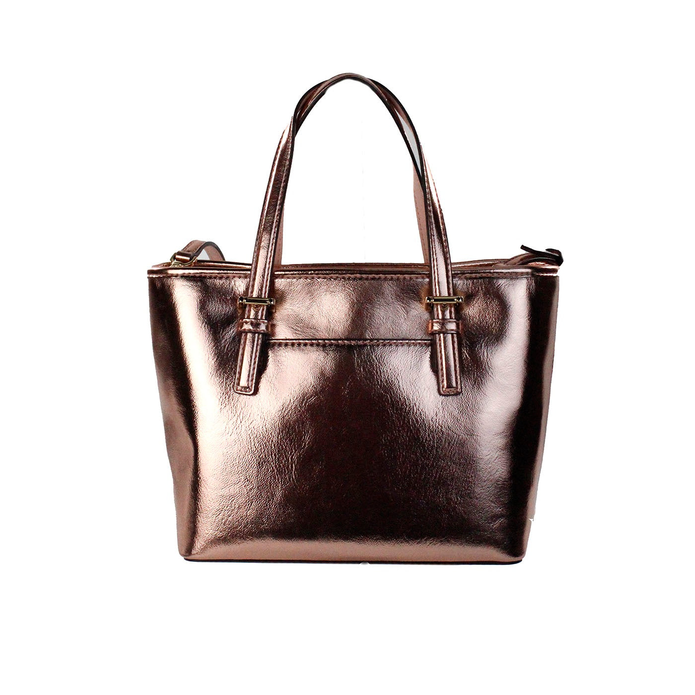 Borsa tote con cerniera superiore Michael Kors Jet Set Primrose Metallic XS Carryall
