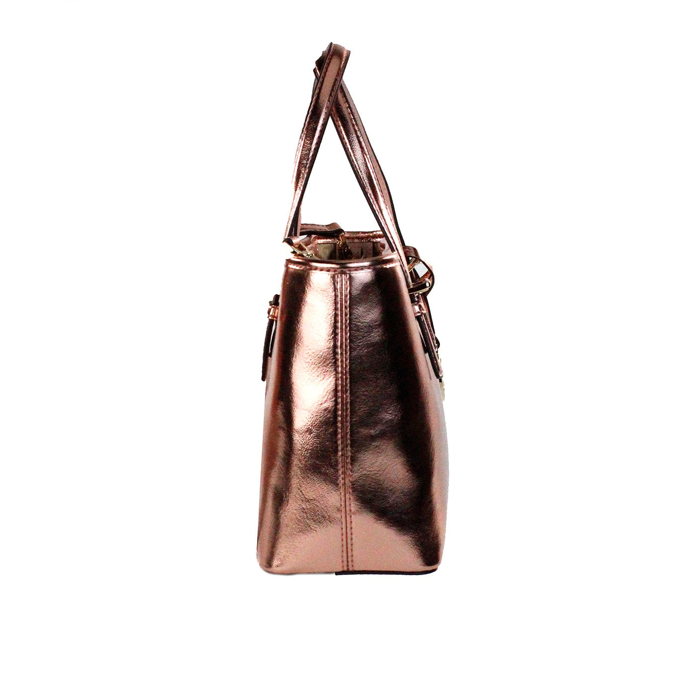 Borsa tote con cerniera superiore Michael Kors Jet Set Primrose Metallic XS Carryall